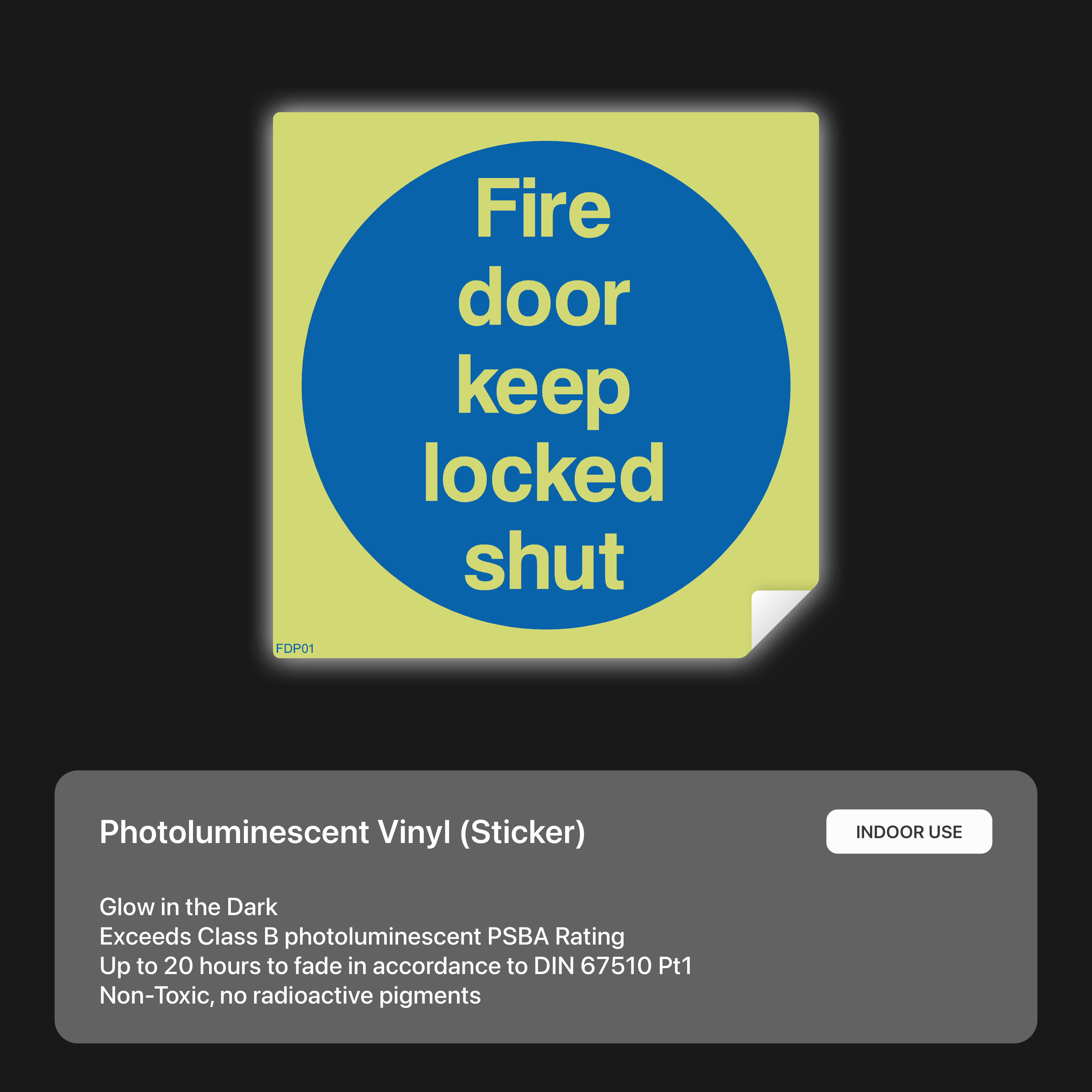 Fire door sign: "Keep locked shut"