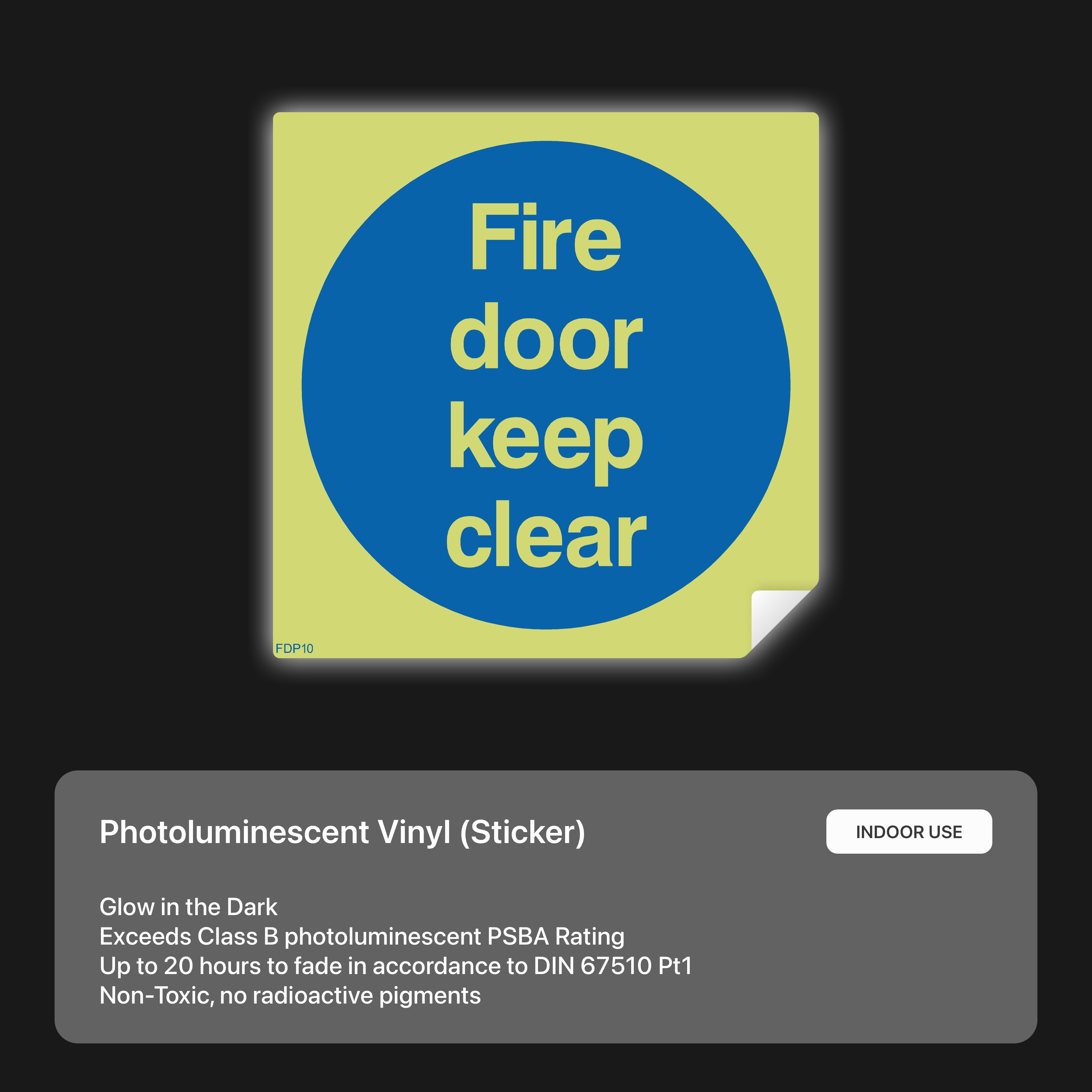 Fire door sign: "Keep clear"