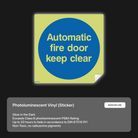 Automatic fire door sign