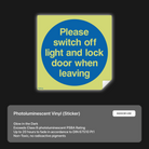 Sign to switch off lights and lock door