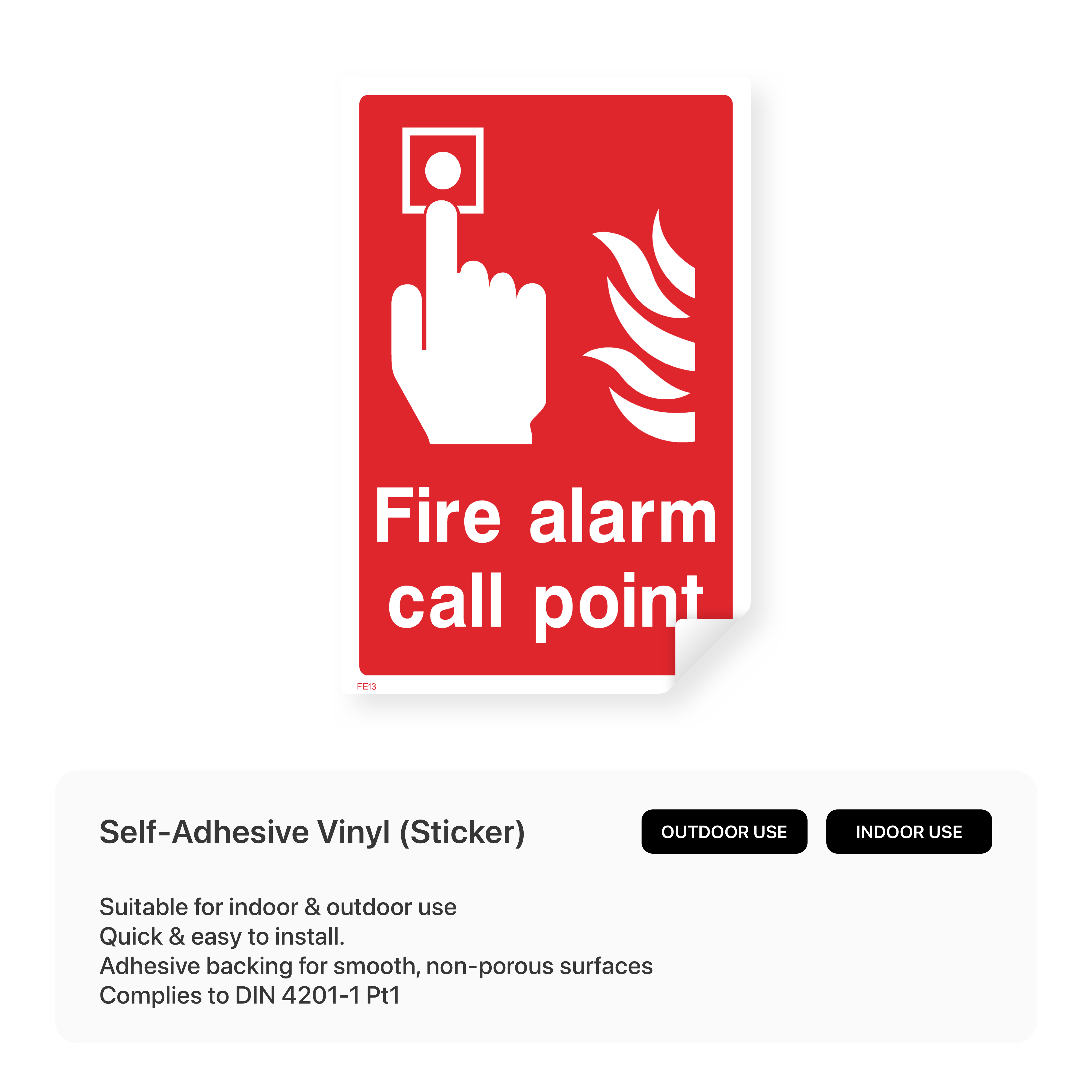 Fire alarm call point sign