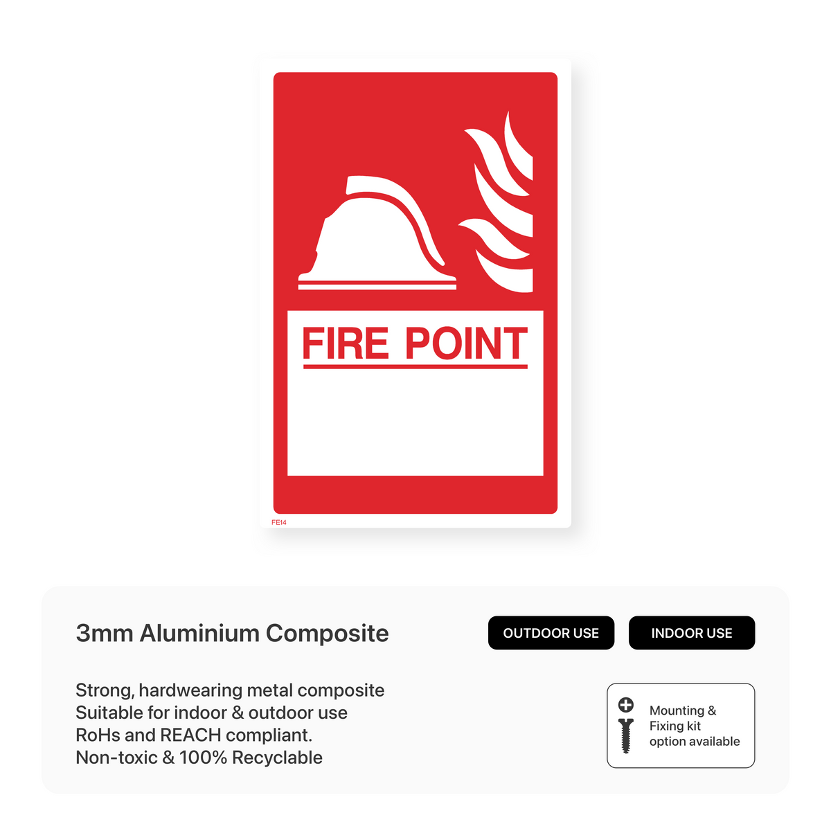 Fire Control Point Sticker Fire Point Sign – Safety Signs & Stickers
