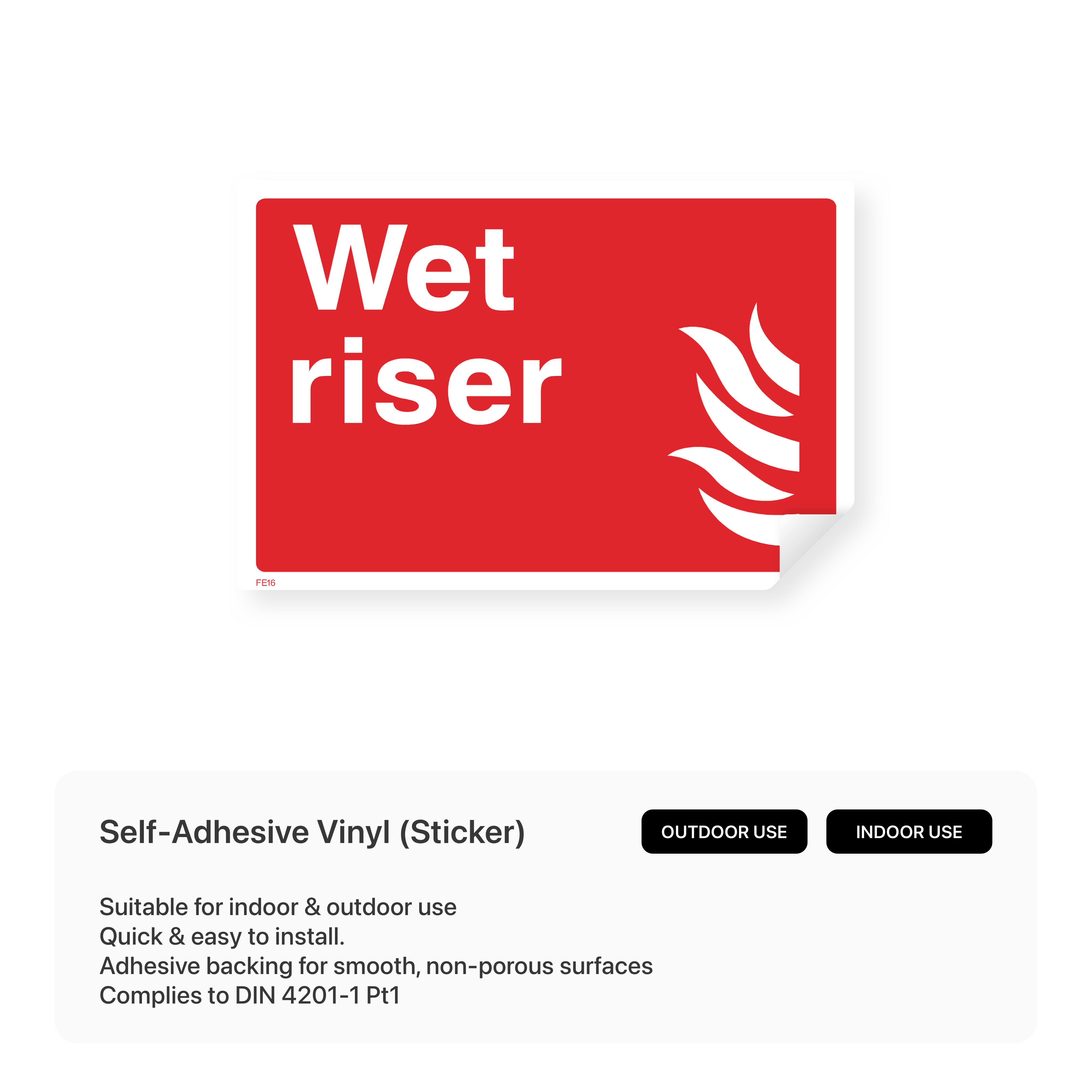 Wet riser sign