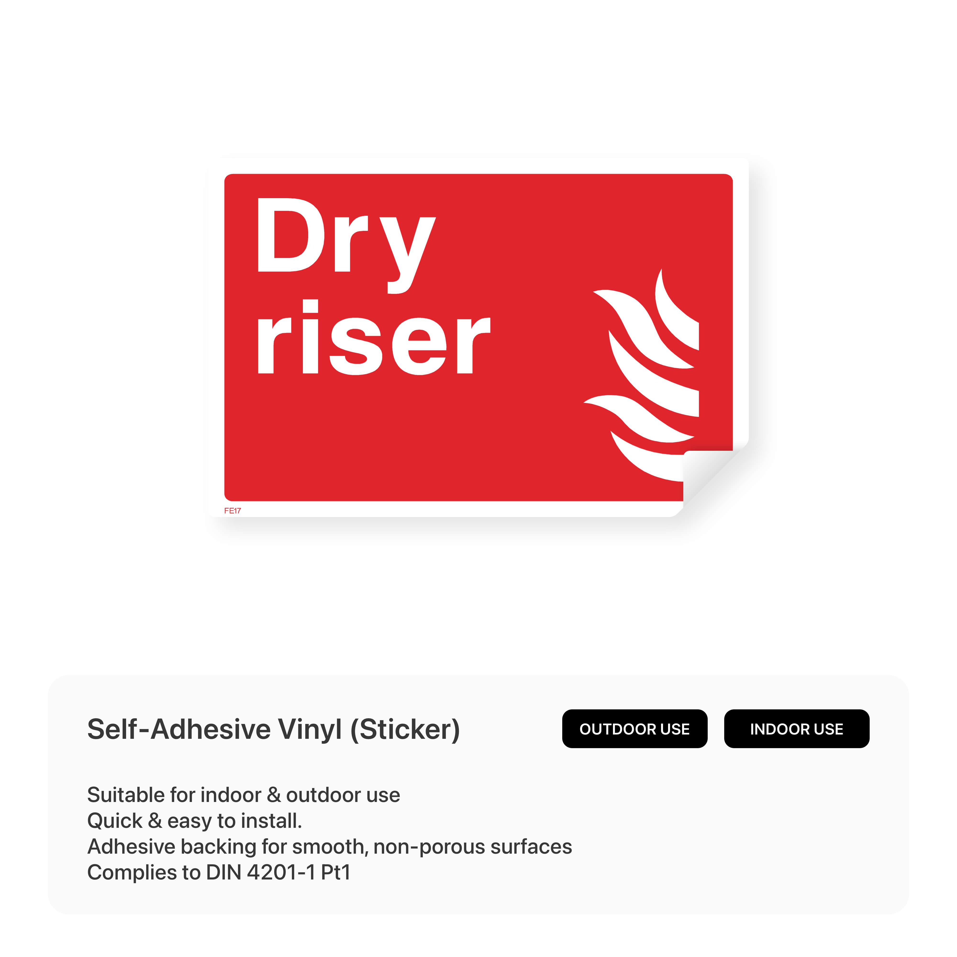 Dry riser sign