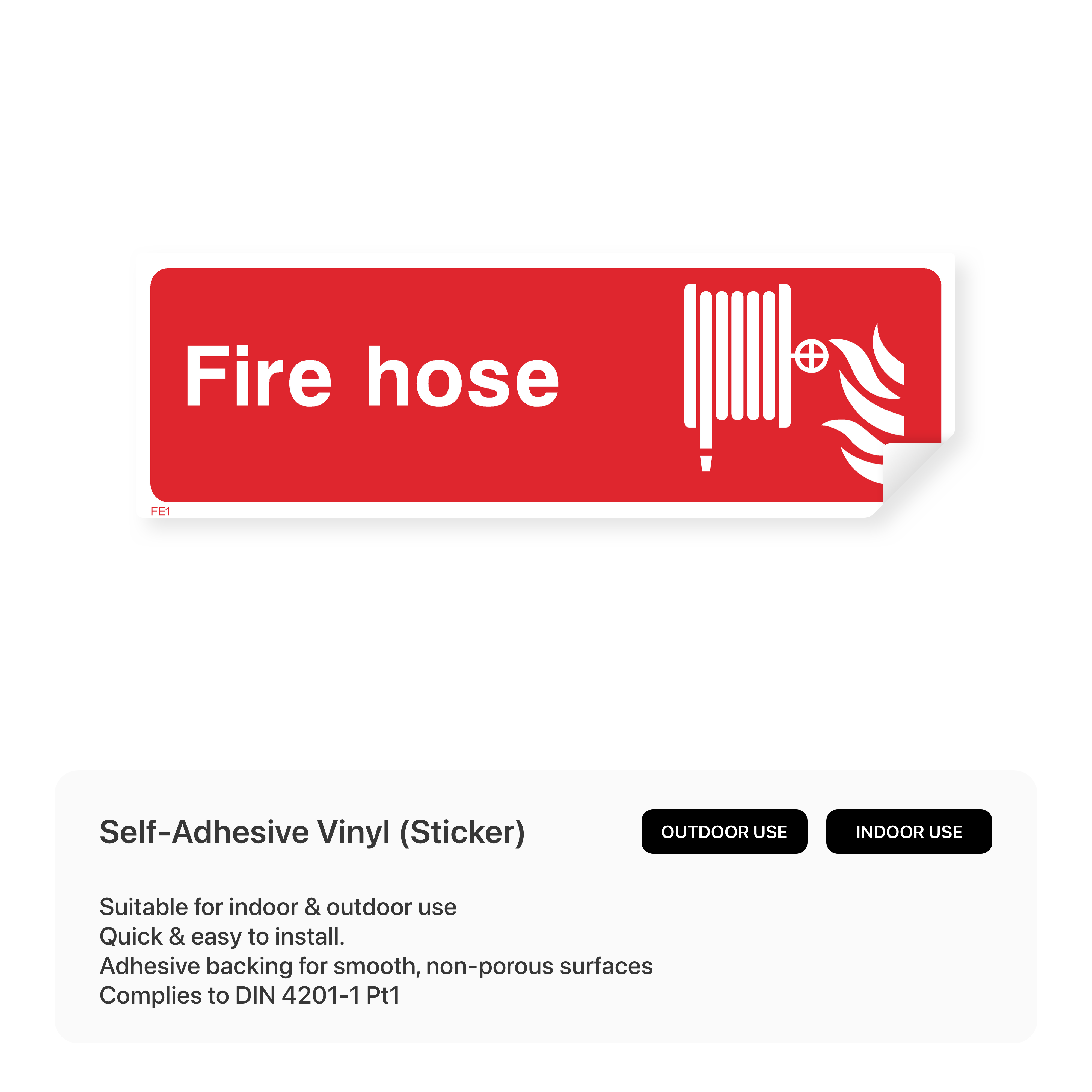 Fire hose sign