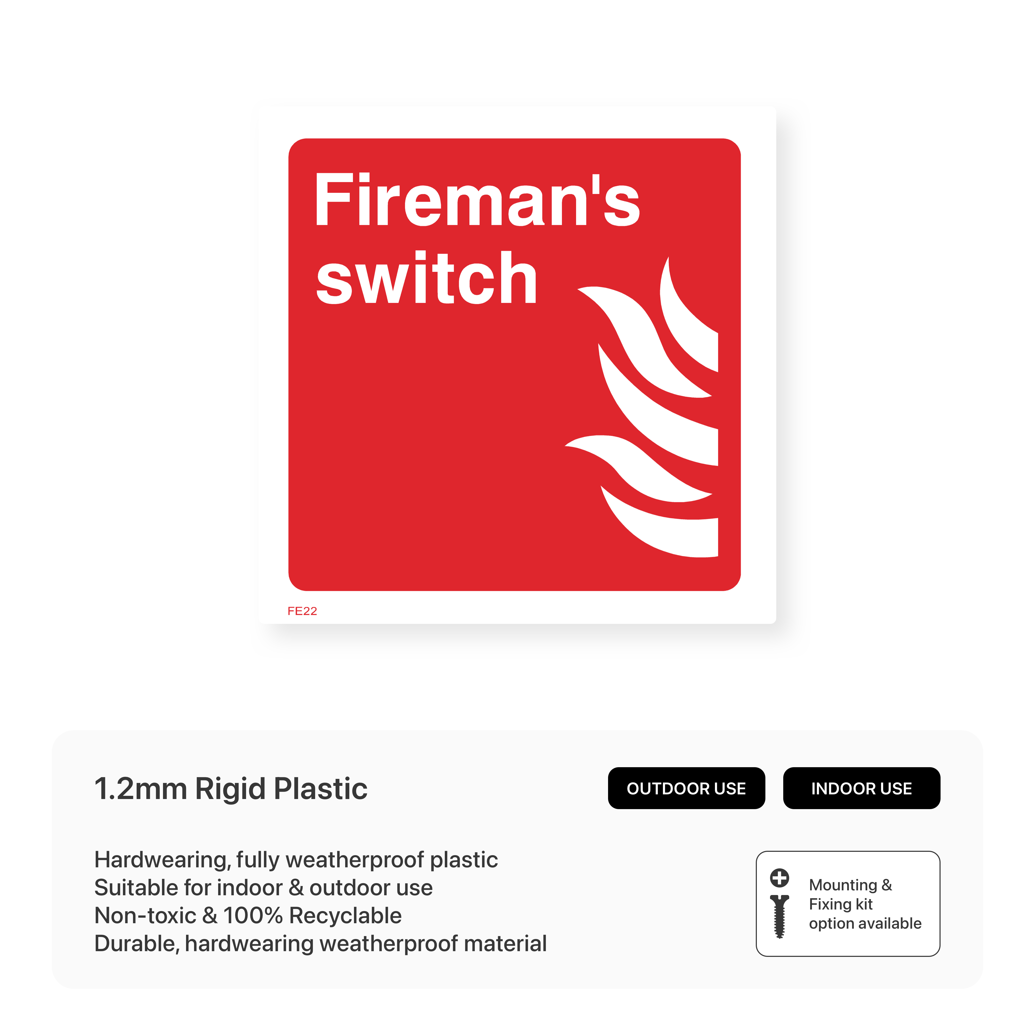 Fireman's Switch Sign – Safety Signs & Stickers