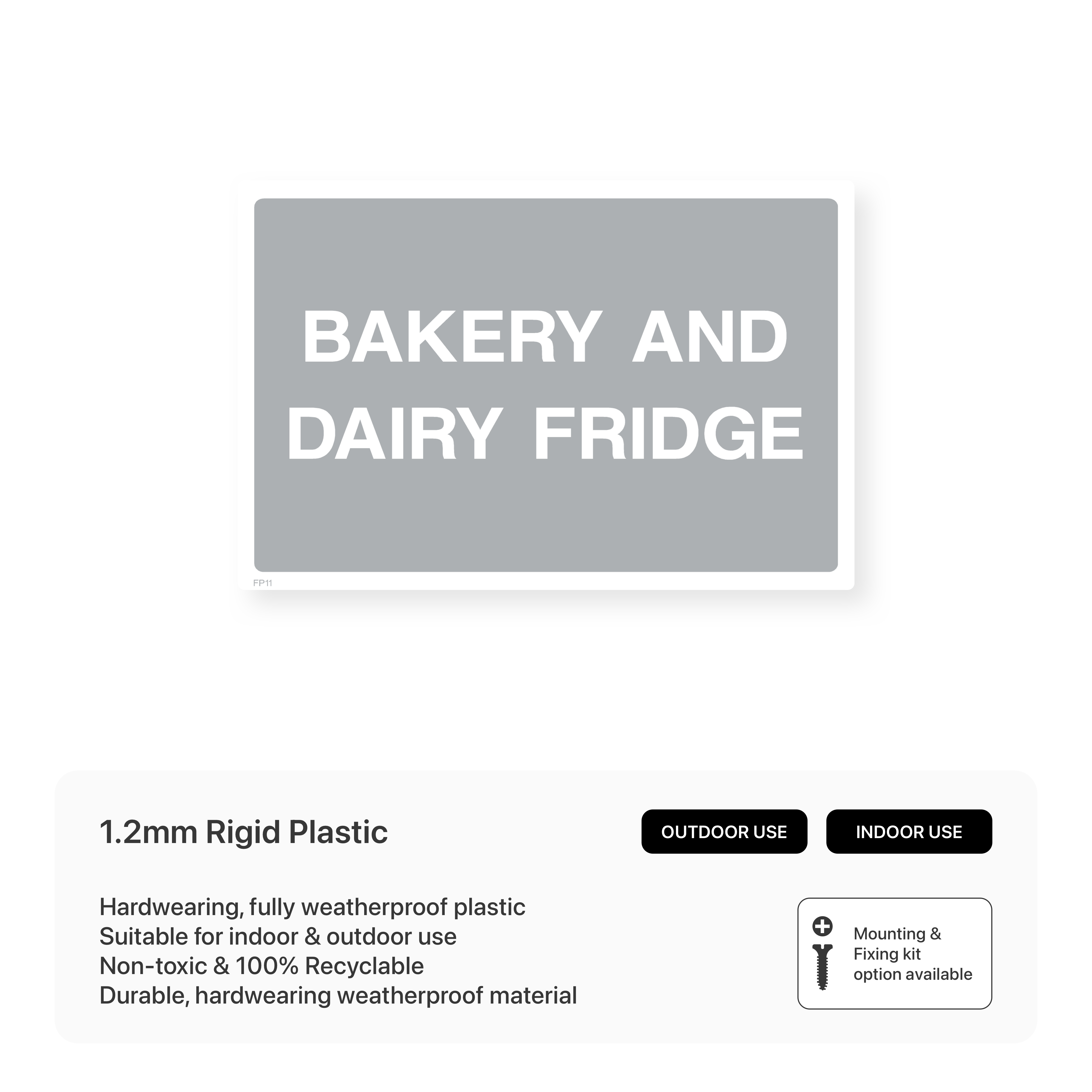Bakery and Dairy Fridge Sign – Safety Signs & Stickers