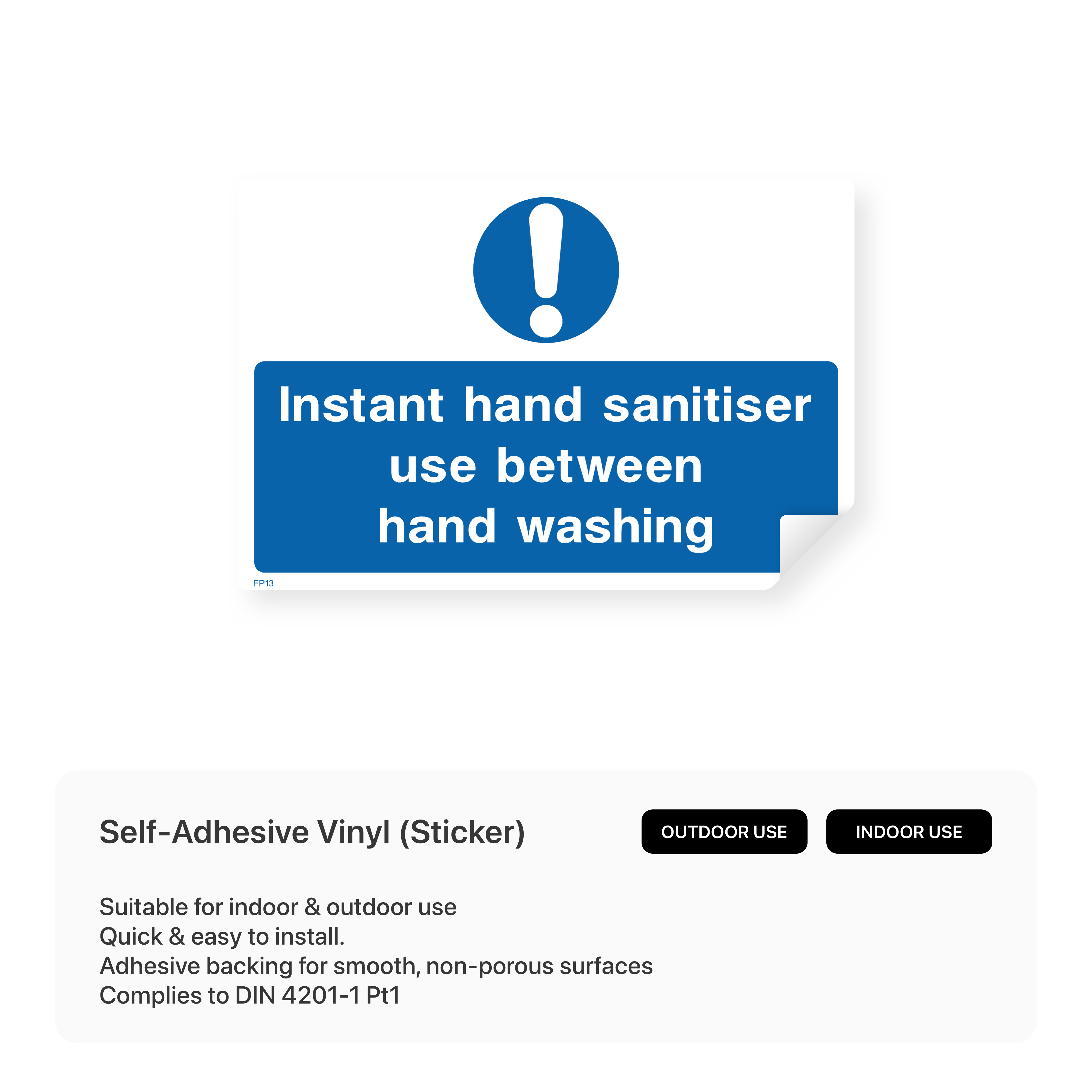 Food processing sign for hand sanitiser use