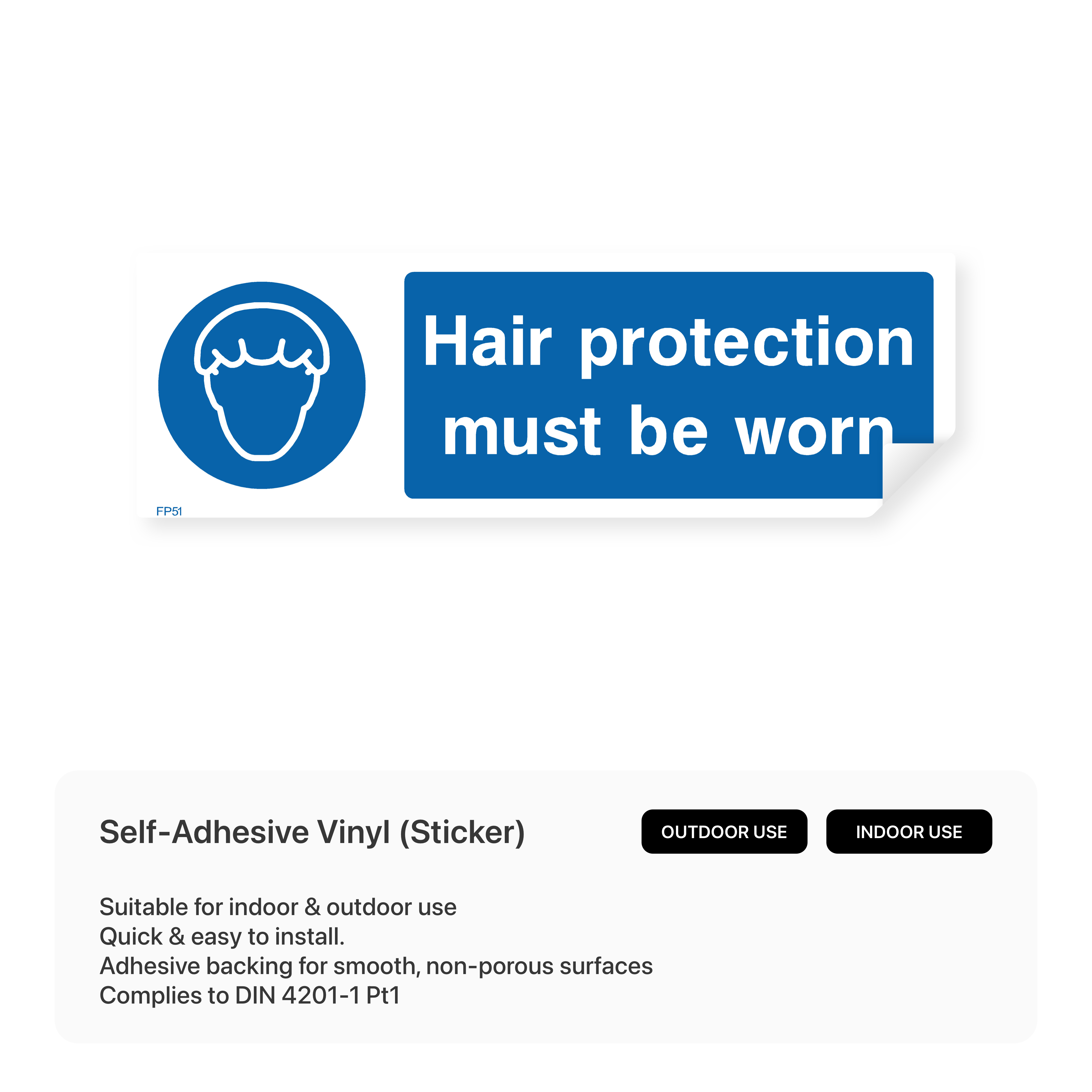 Sign mandating hair protection