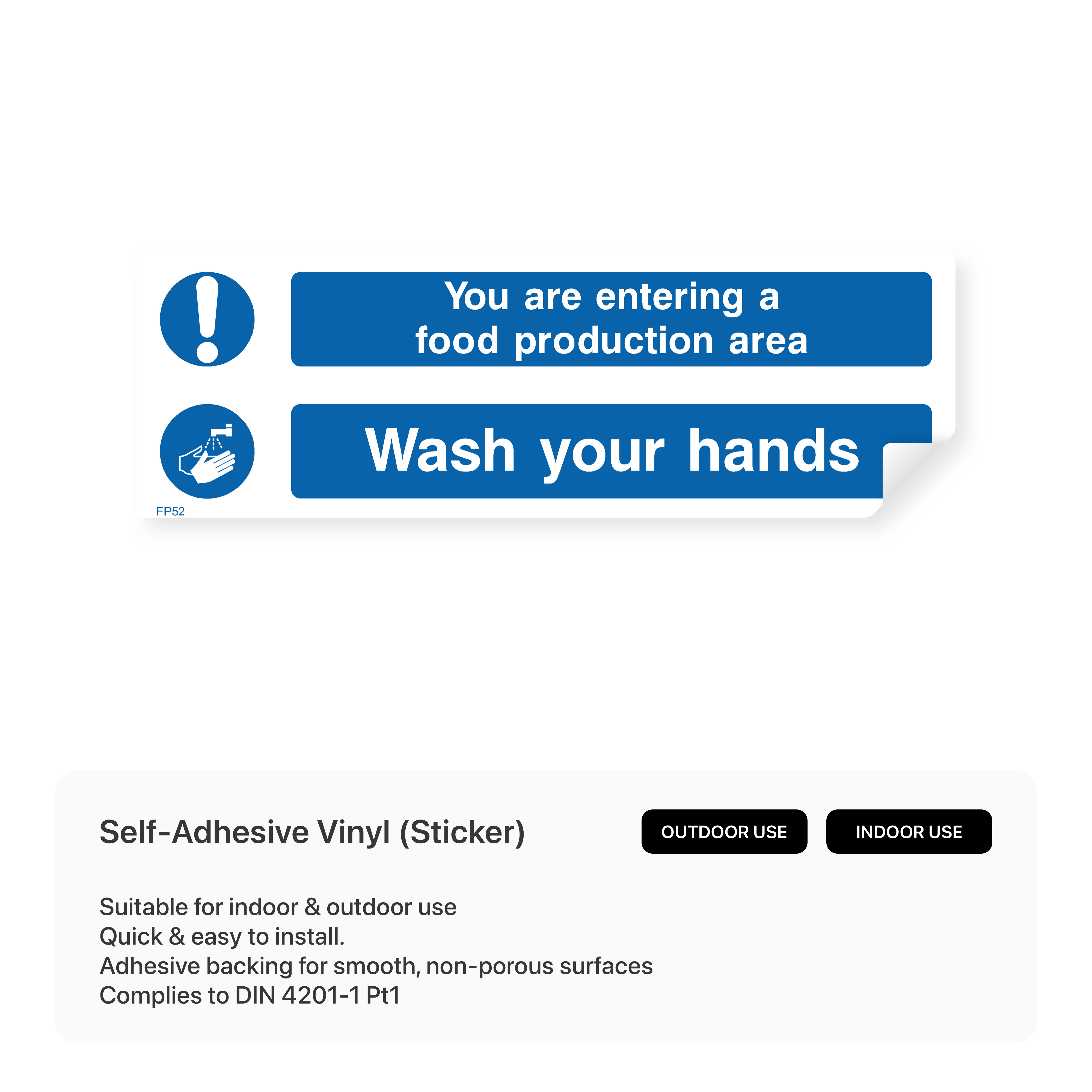 Sign to wash hands before entering food production area