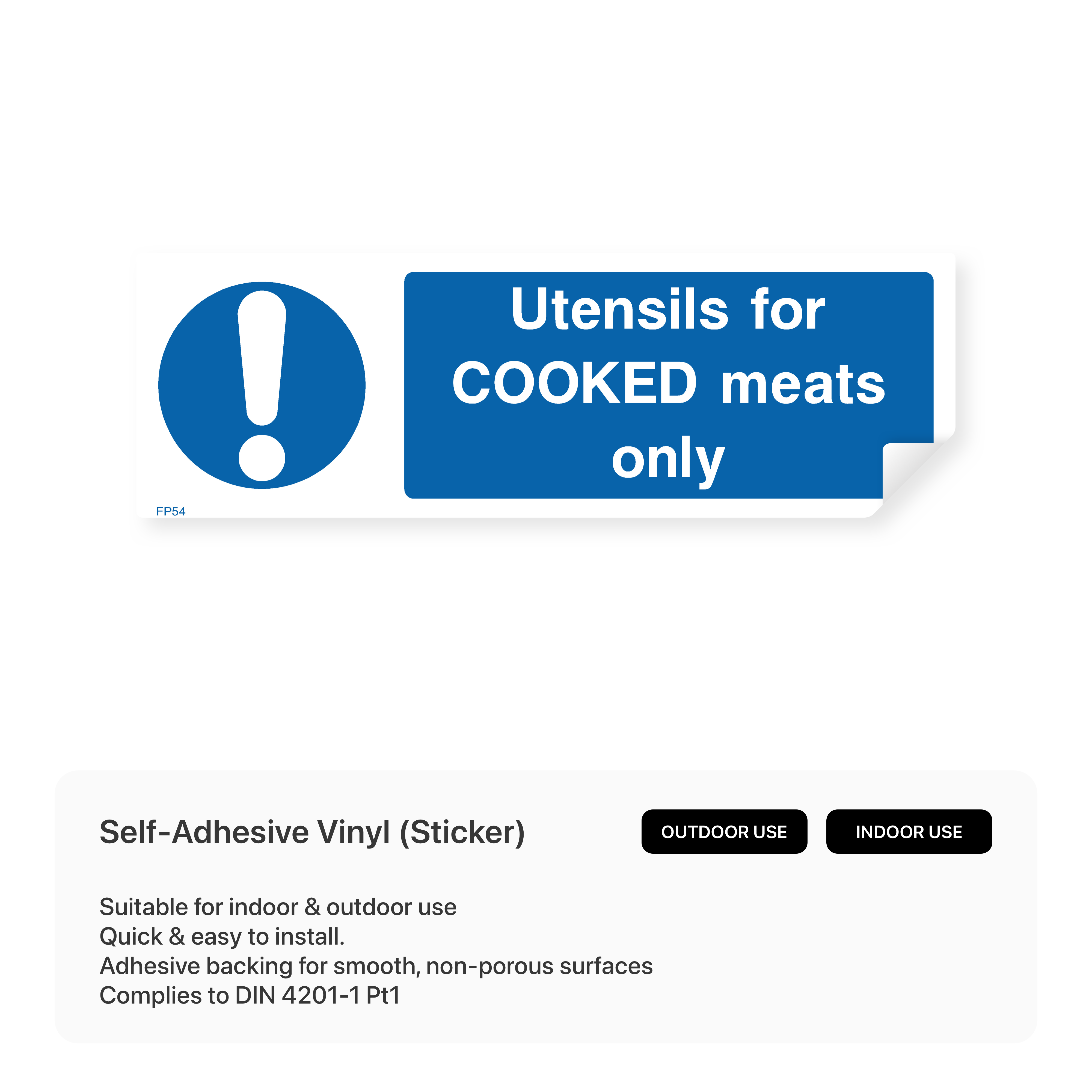 Sign for utensils for cooked meats only