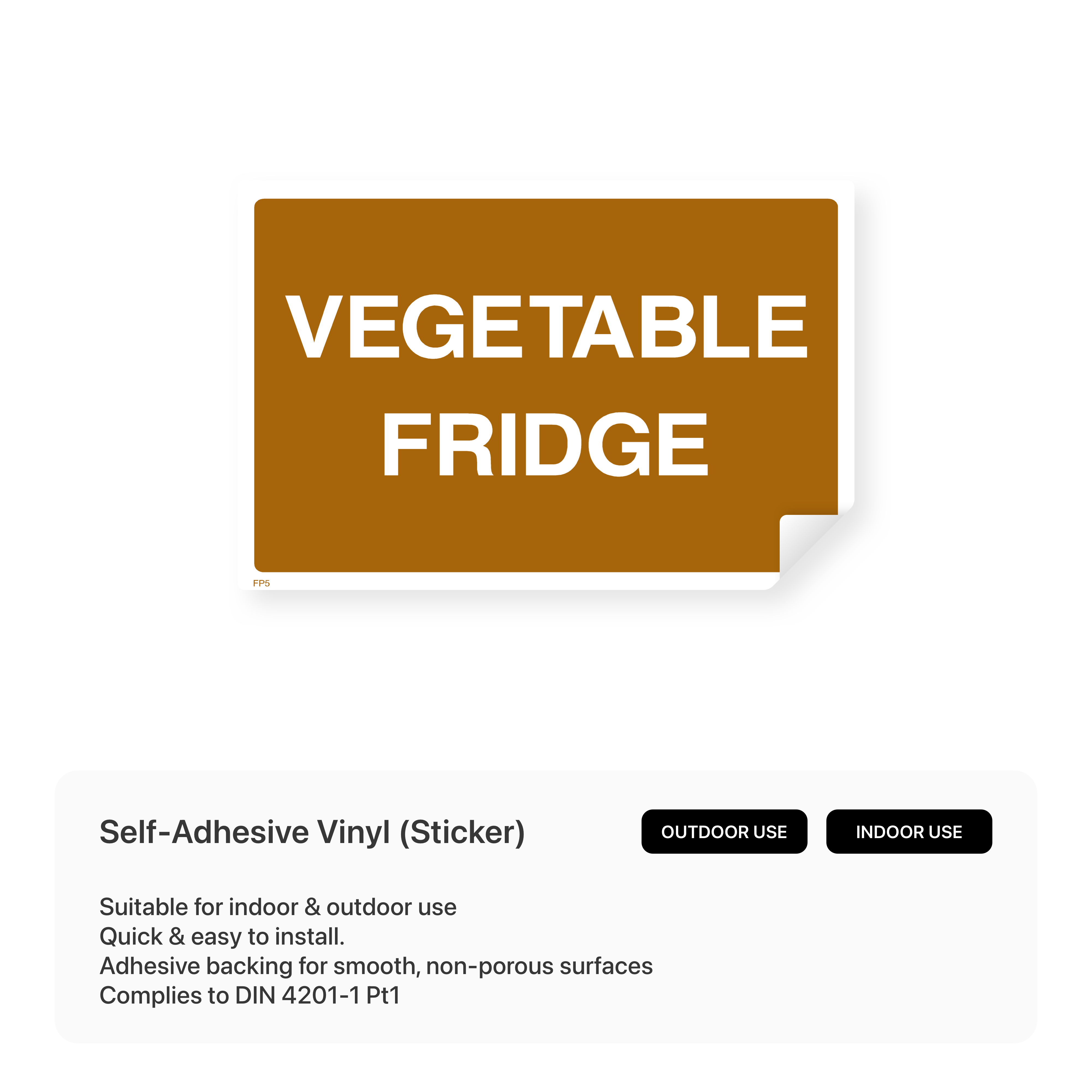 Food processing sign for vegetable fridge