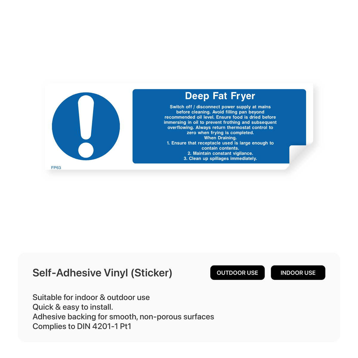 Fryer Signs Deep Fat Fryer Safety Sign – Safety Signs & Stickers