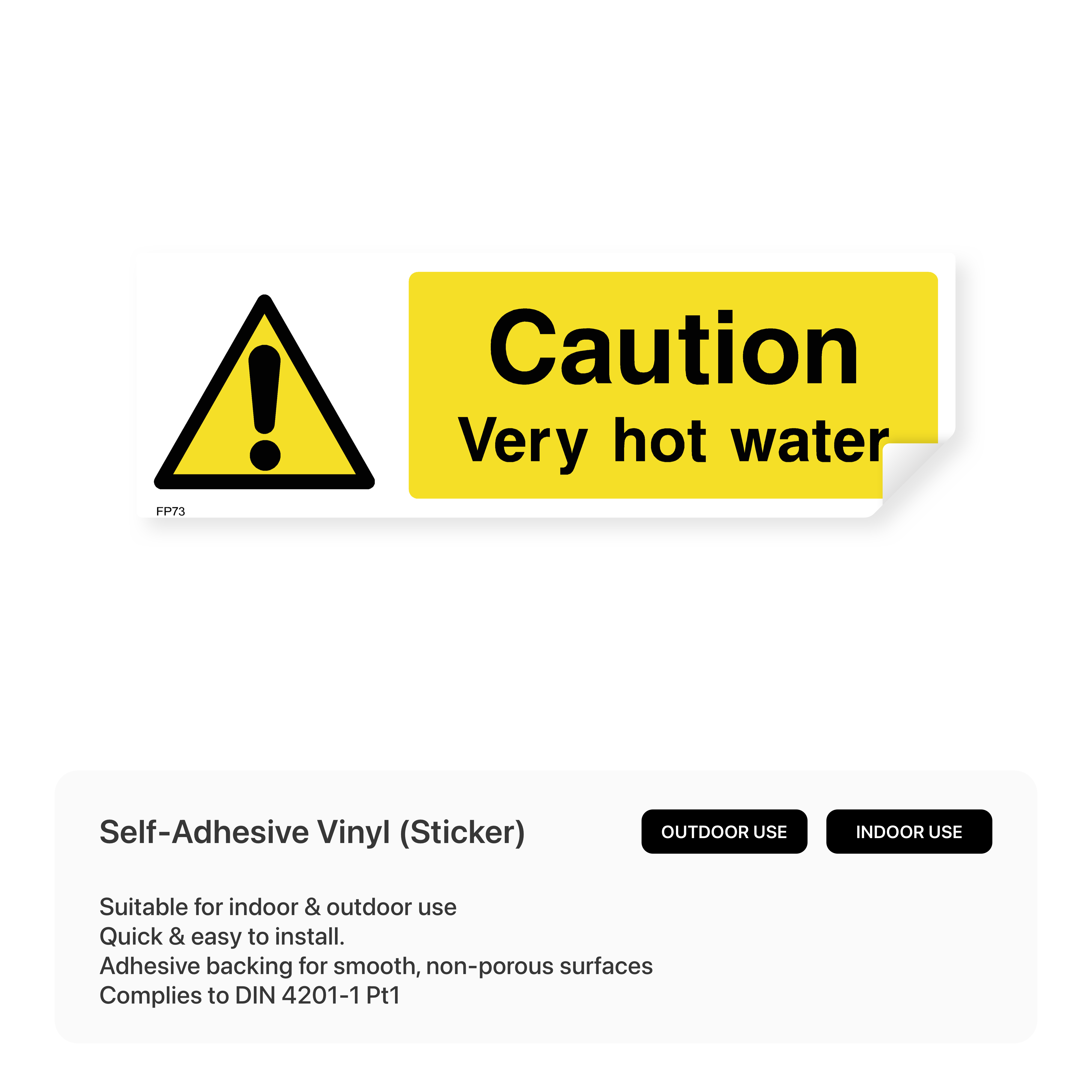 Caution sign for very hot water