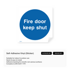 Fire door sign: "Keep shut"