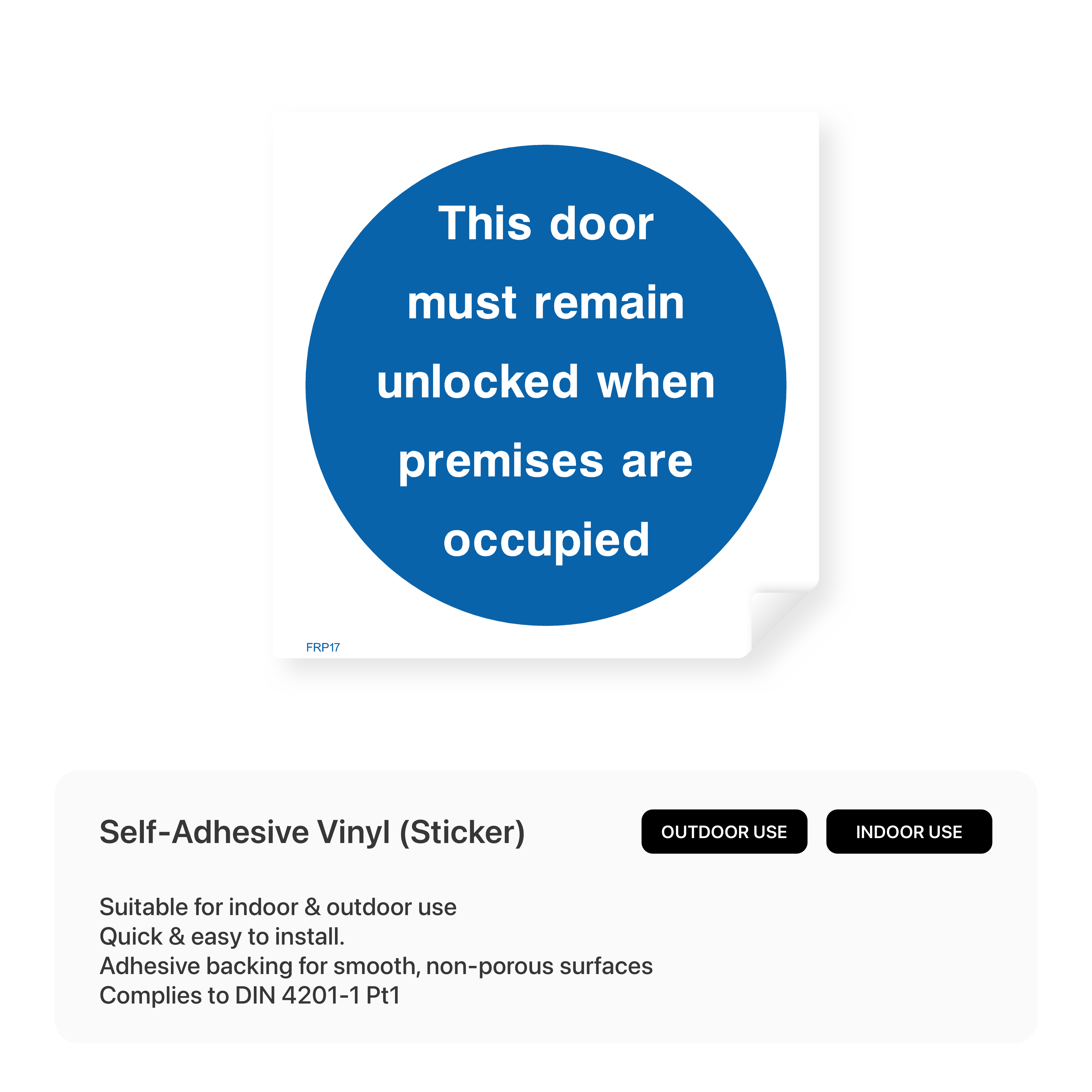 Door sign: "Remain unlocked when occupied"