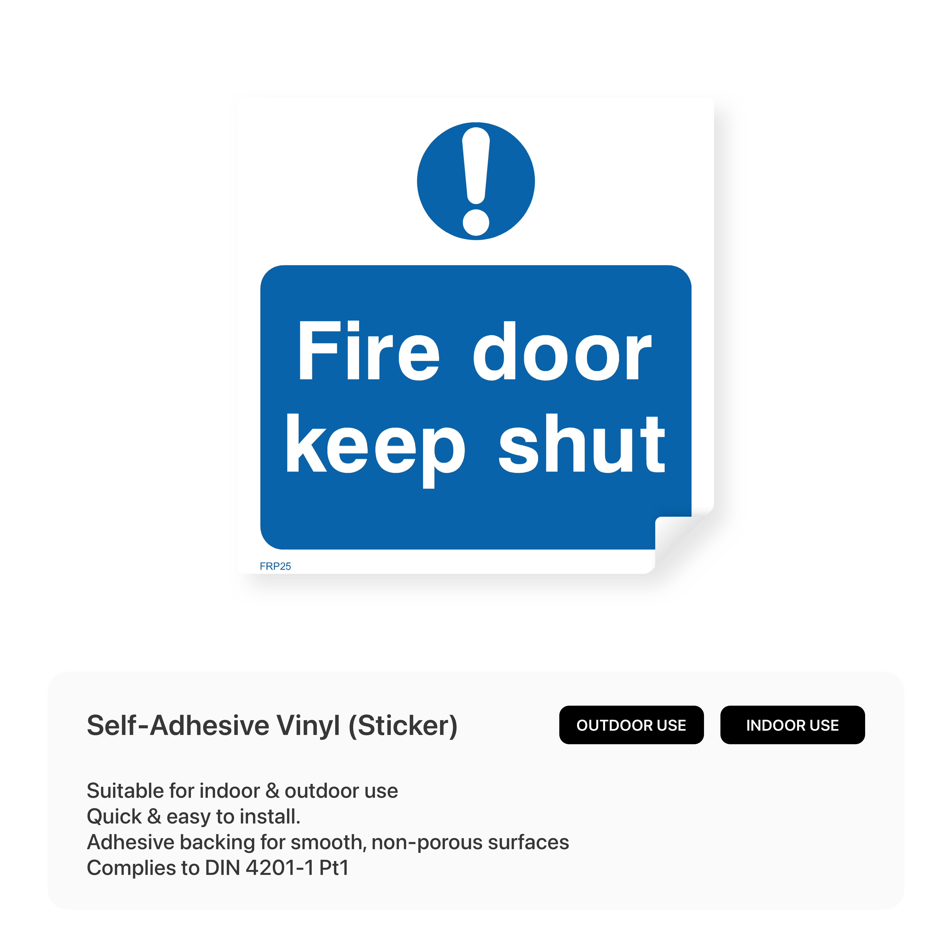 Fire door sign: "Keep shut"