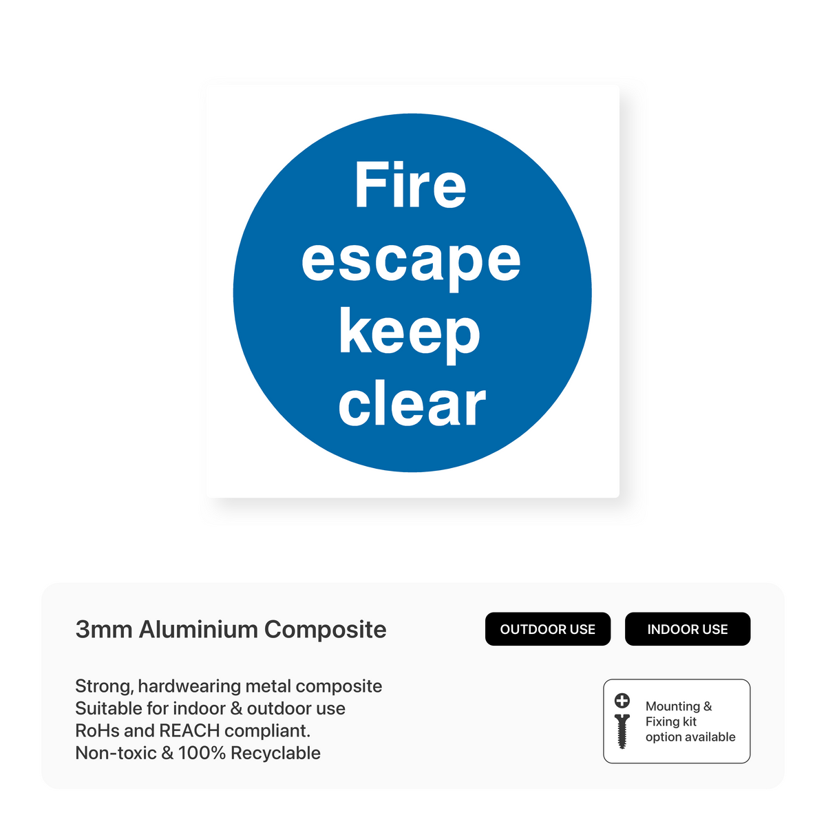 Fire Escapse Sign Fire Escape Keep Clear Sign – Safety Signs & Stickers