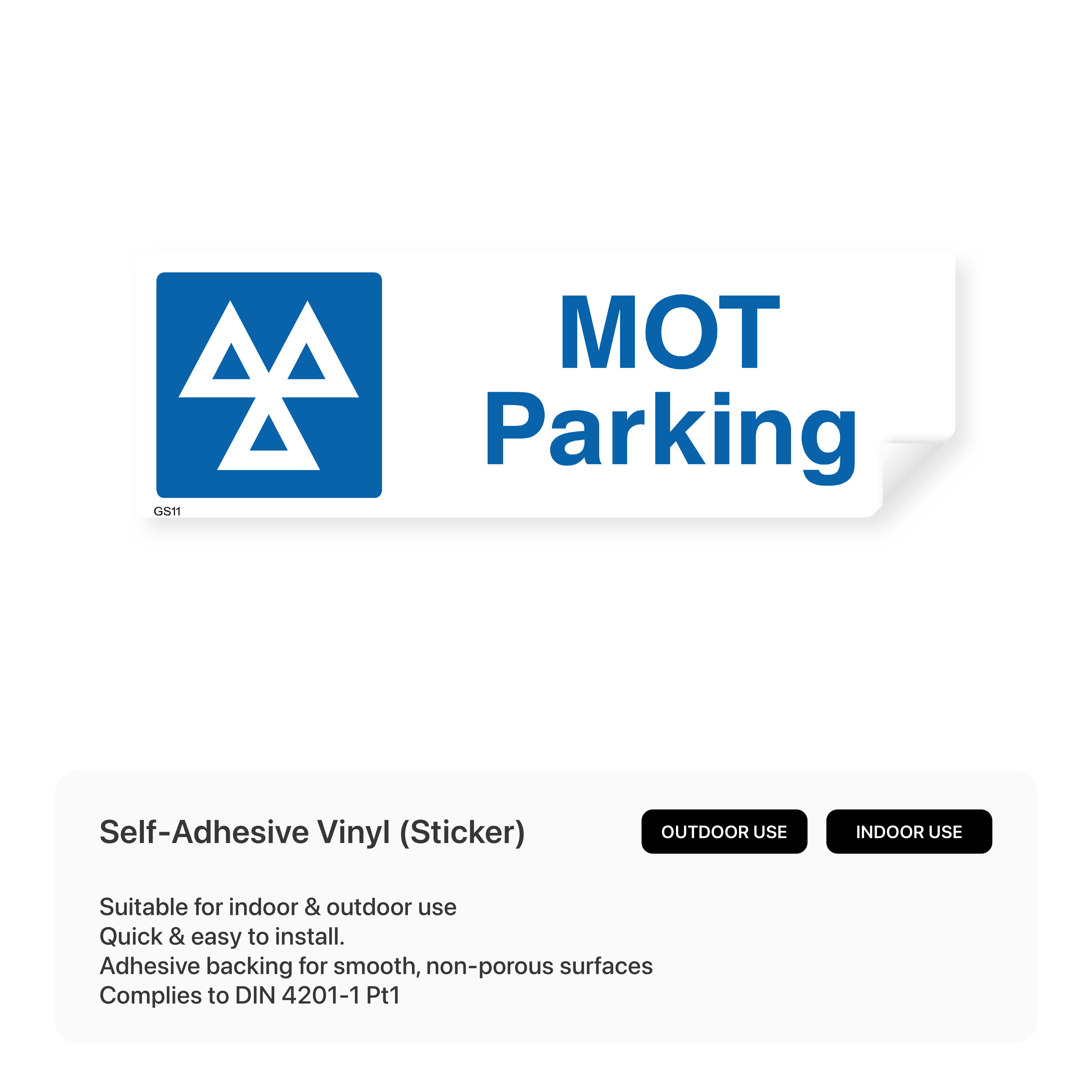 MOT parking sign