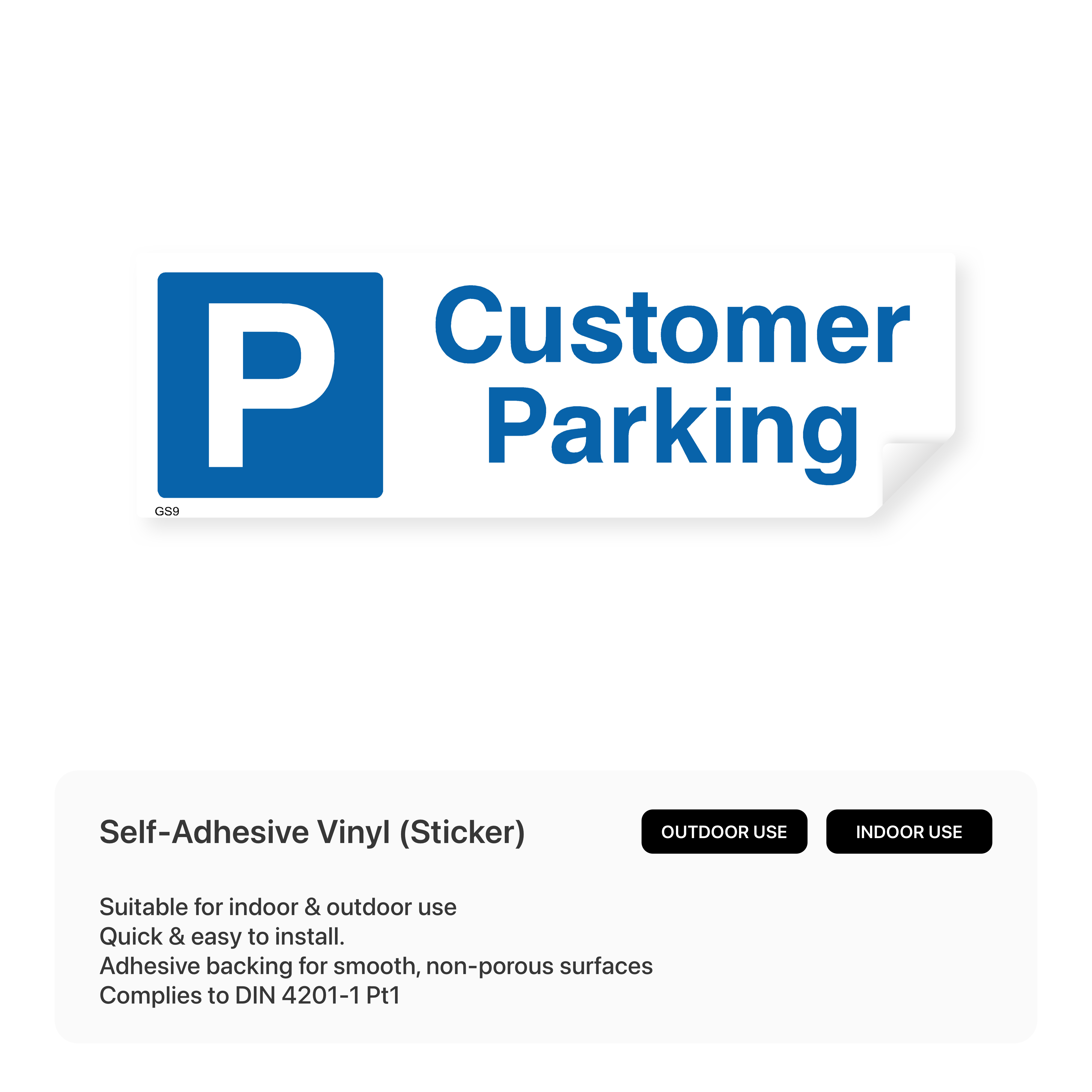 Customer parking sign