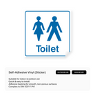 Square sign for mixed toilets.