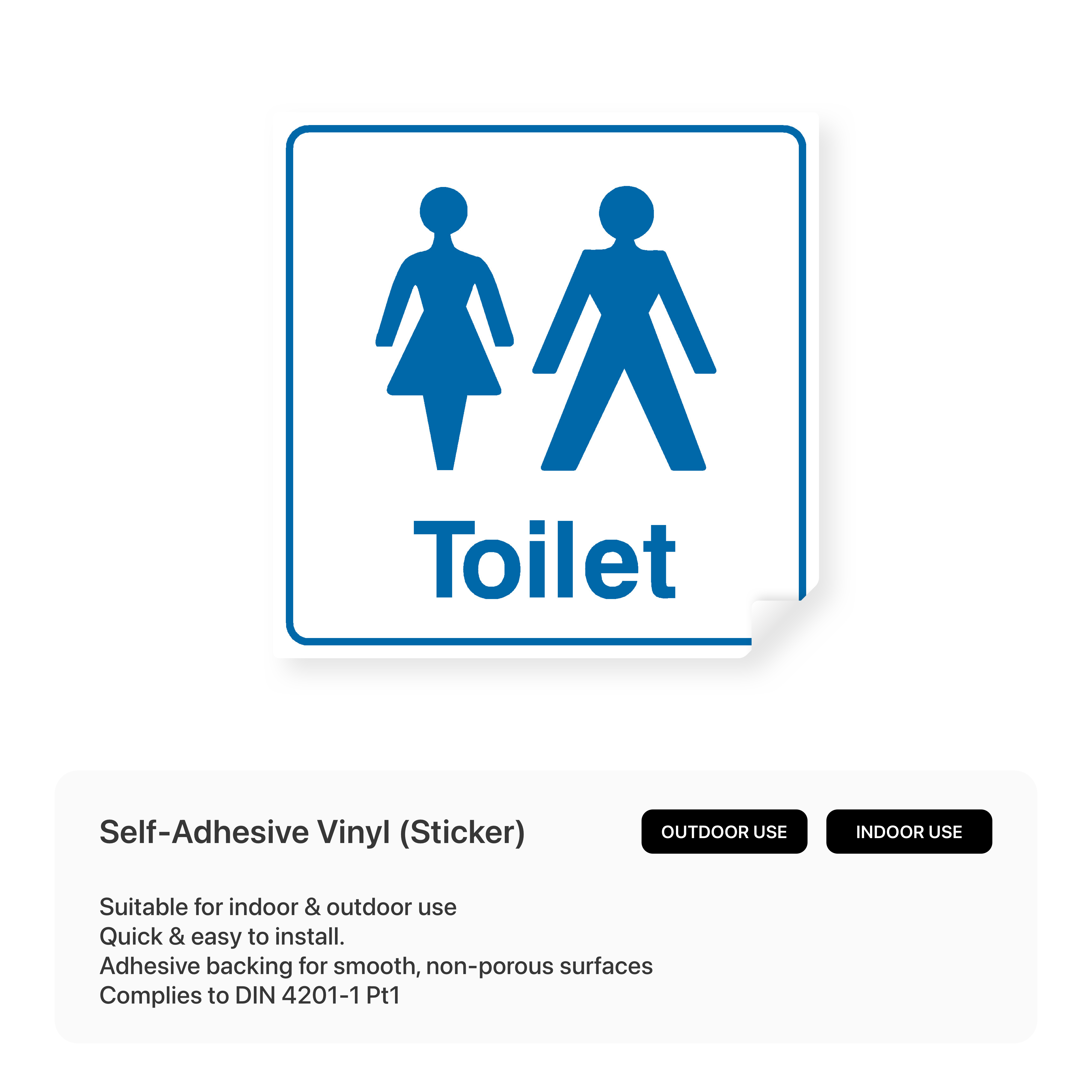 Square sign for mixed toilets.