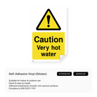 Warning sign for very hot water