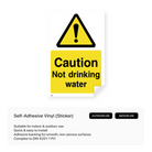 Warning sign for non-drinking water