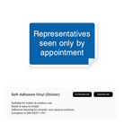 Informational sign for appointments