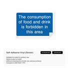 Informational sign prohibiting food and drink