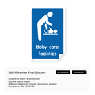 Baby care facilities sign