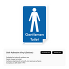 Gentlemen toilet sign