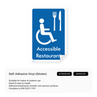 Informational sign for accessible restaurant