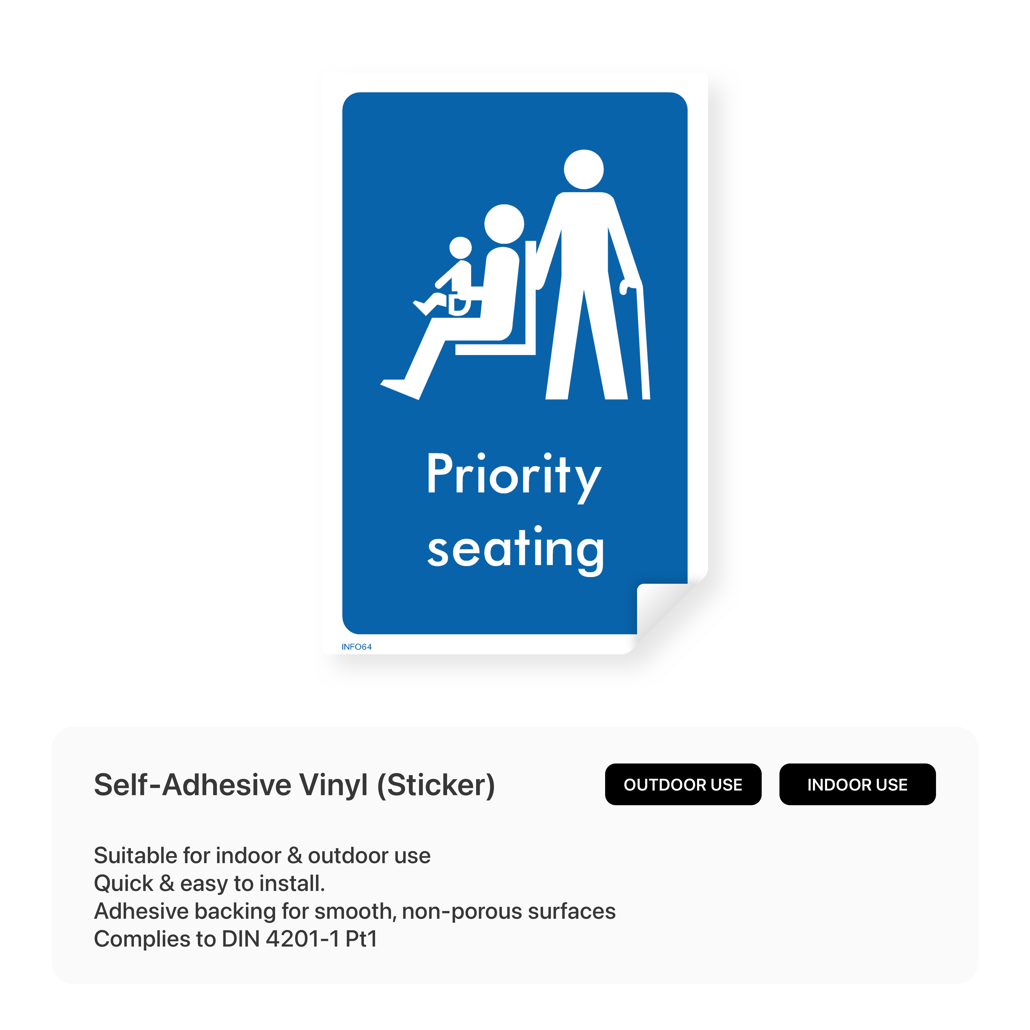 Informational sign for priority seating