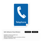 Informational sign for telephone