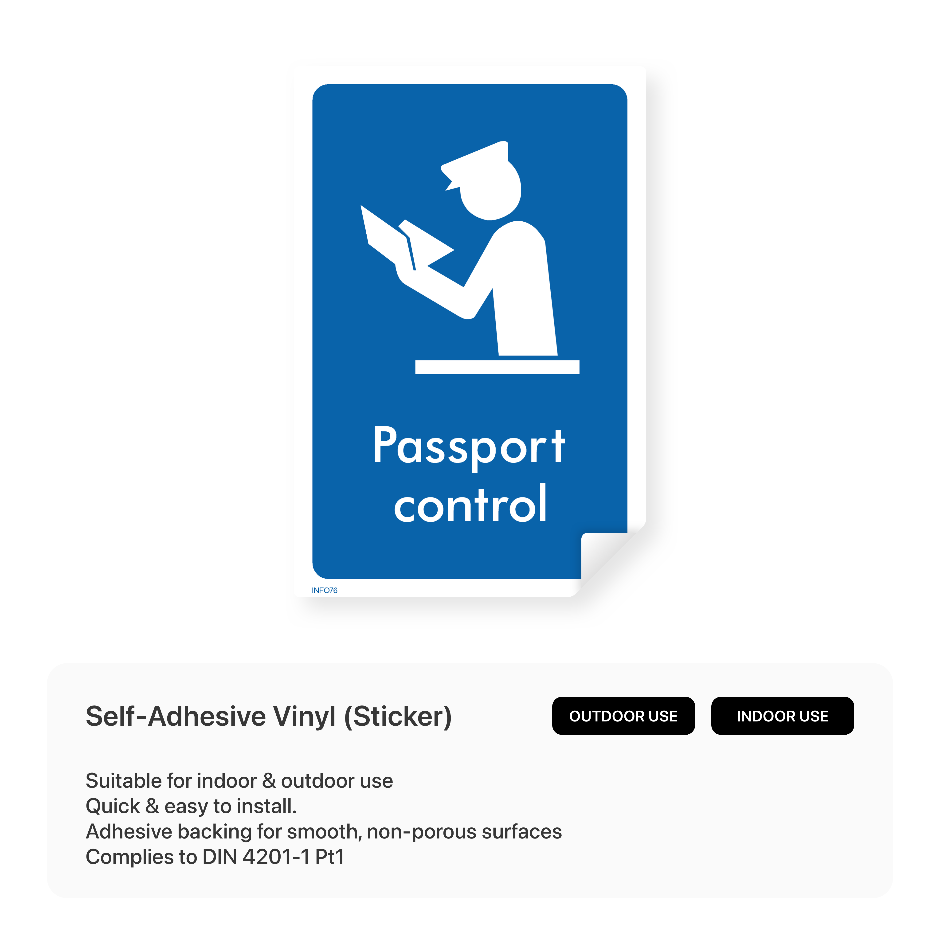 Informational sign for passport control