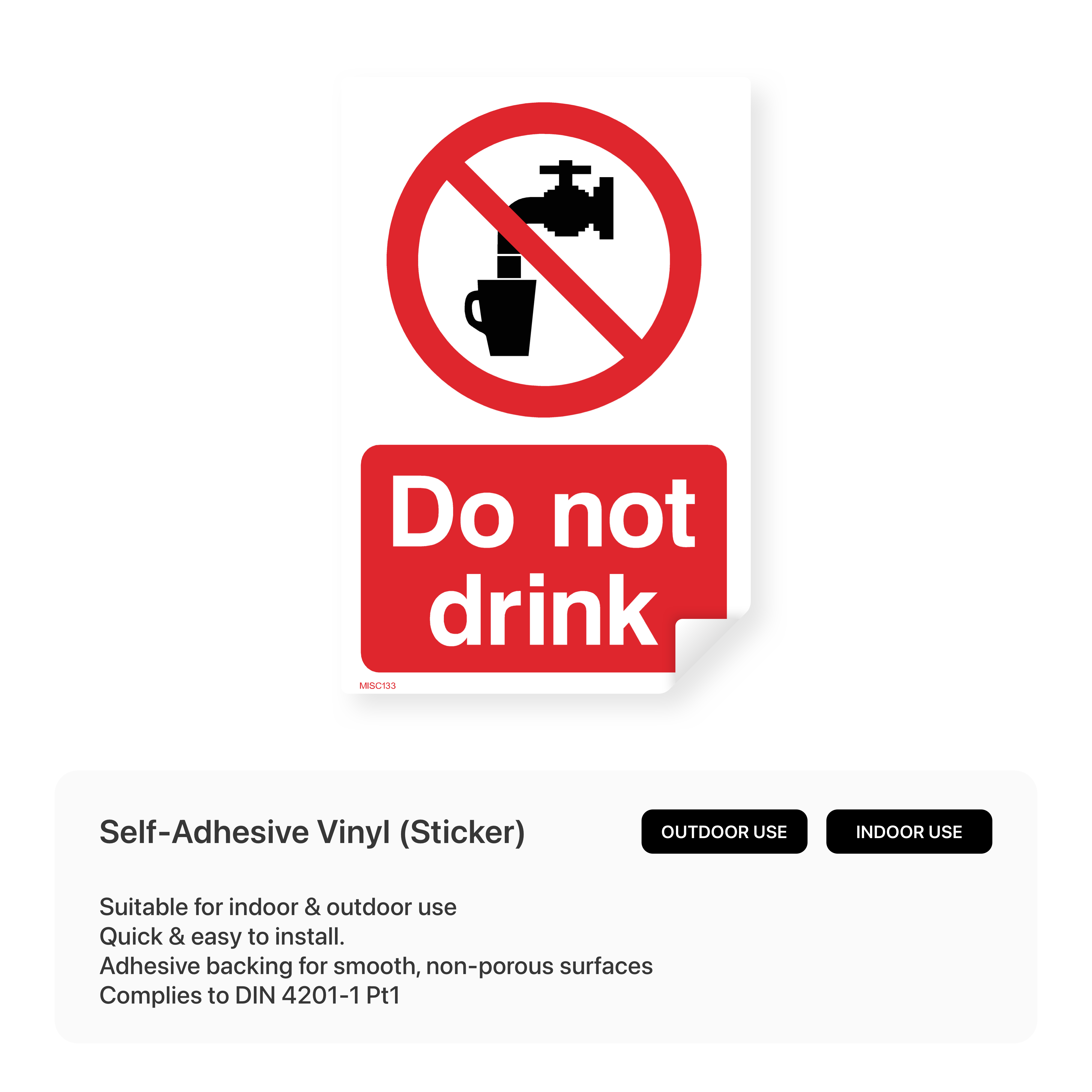 Sign prohibiting drinking.