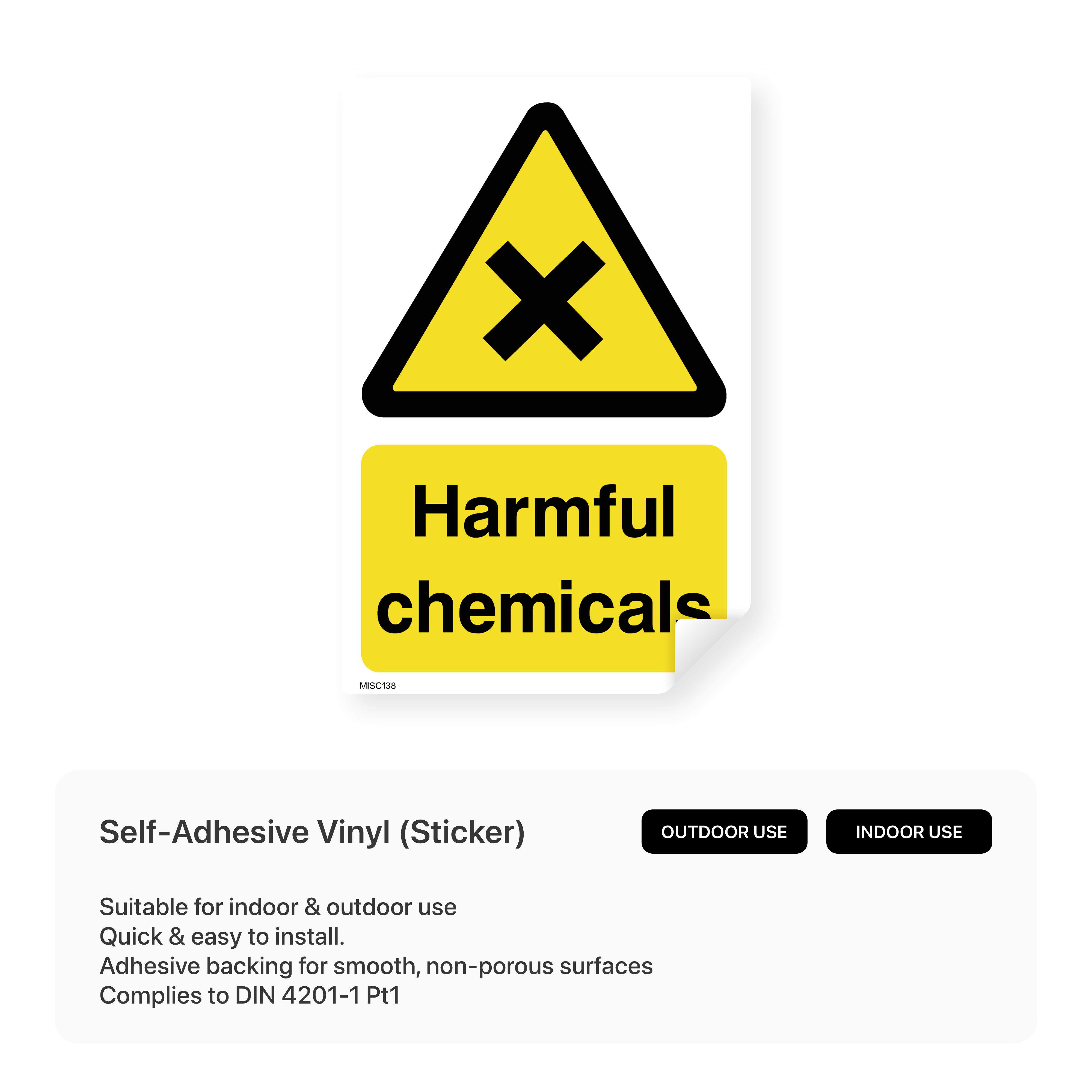 Sign warning of harmful chemicals.