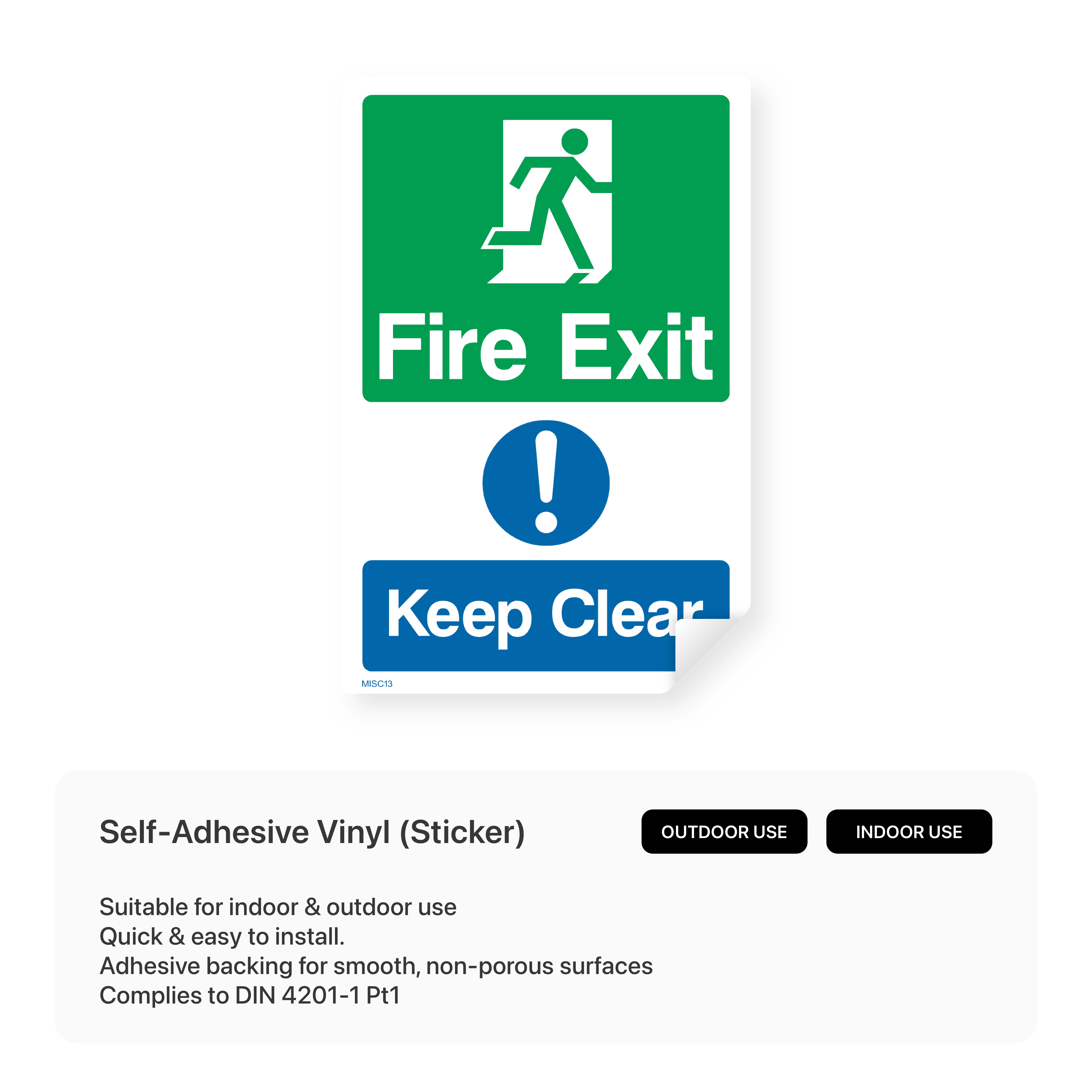 Fire Exit Keep Clear Sign – Safety Signs & Stickers