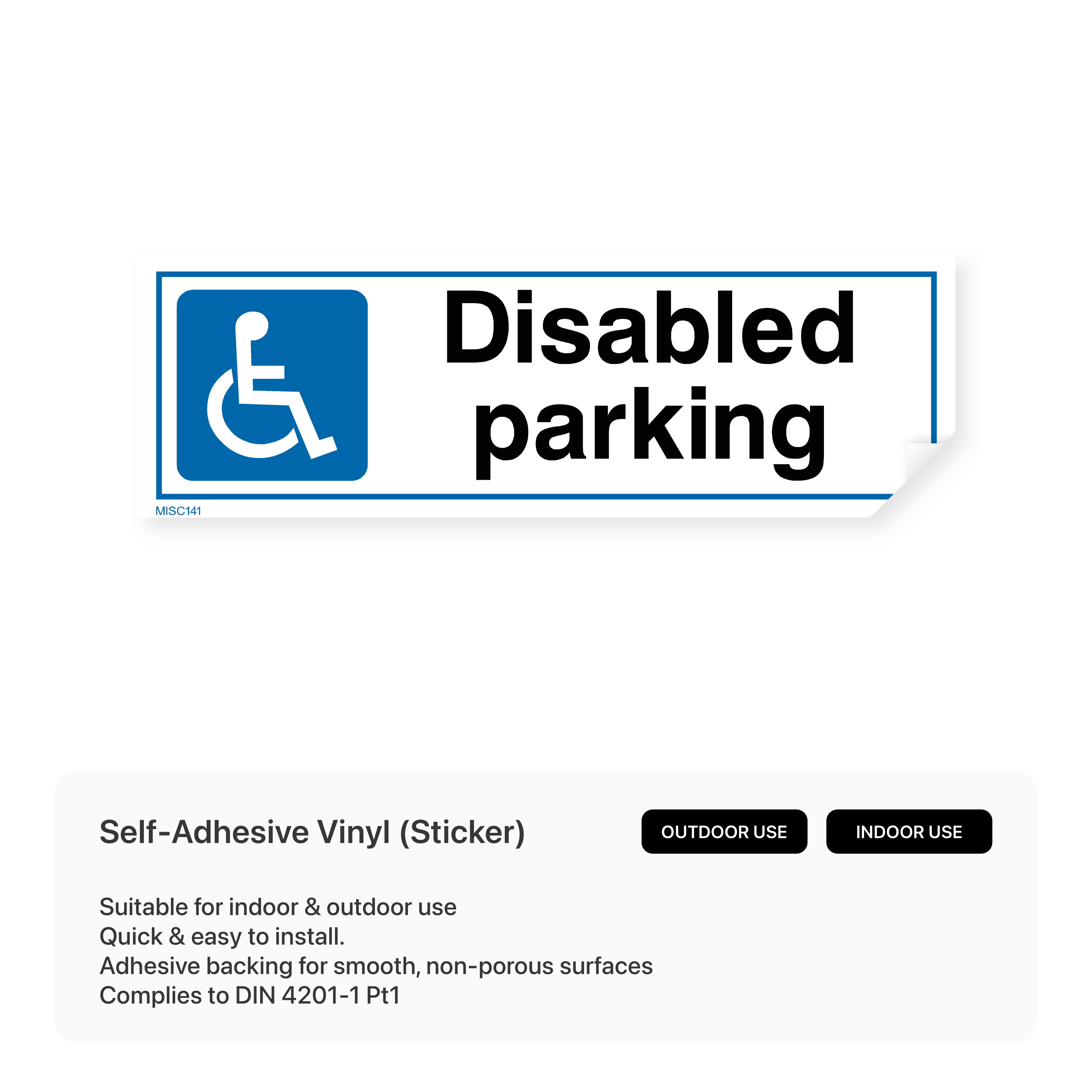 Sign indicating disabled parking.