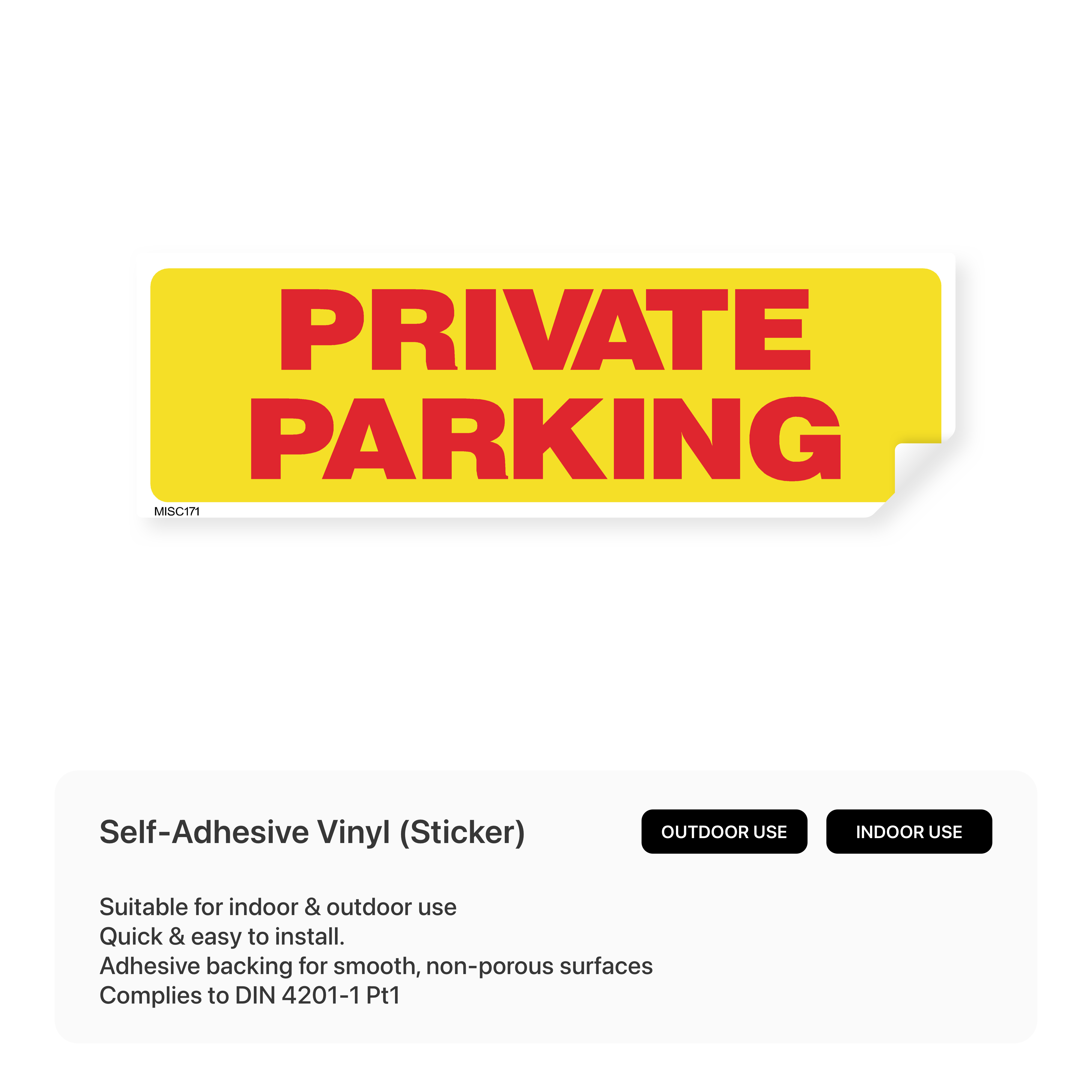 Sign indicating private parking.