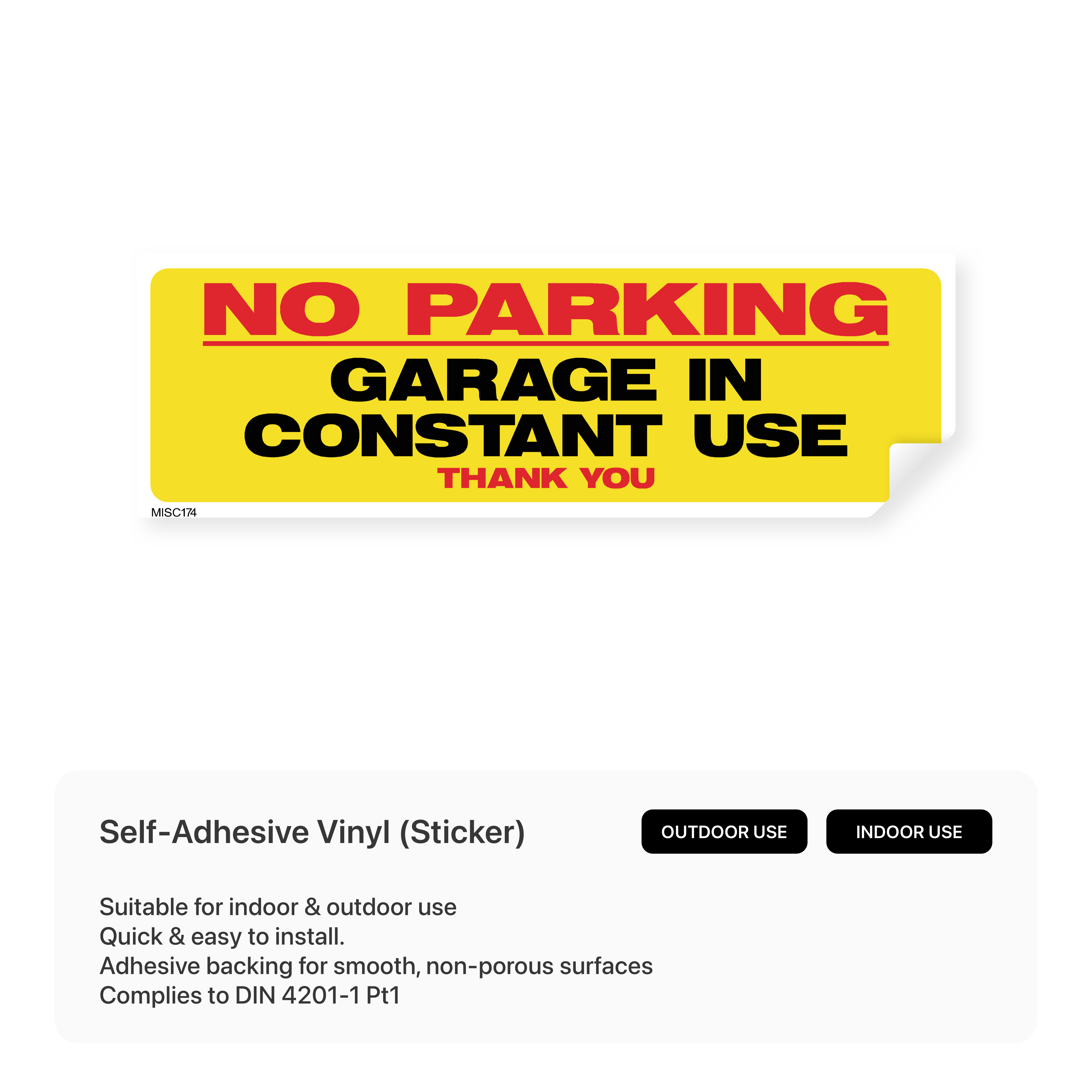 Sign prohibiting parking in front of a garage.