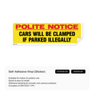 Sign warning of car clamping.