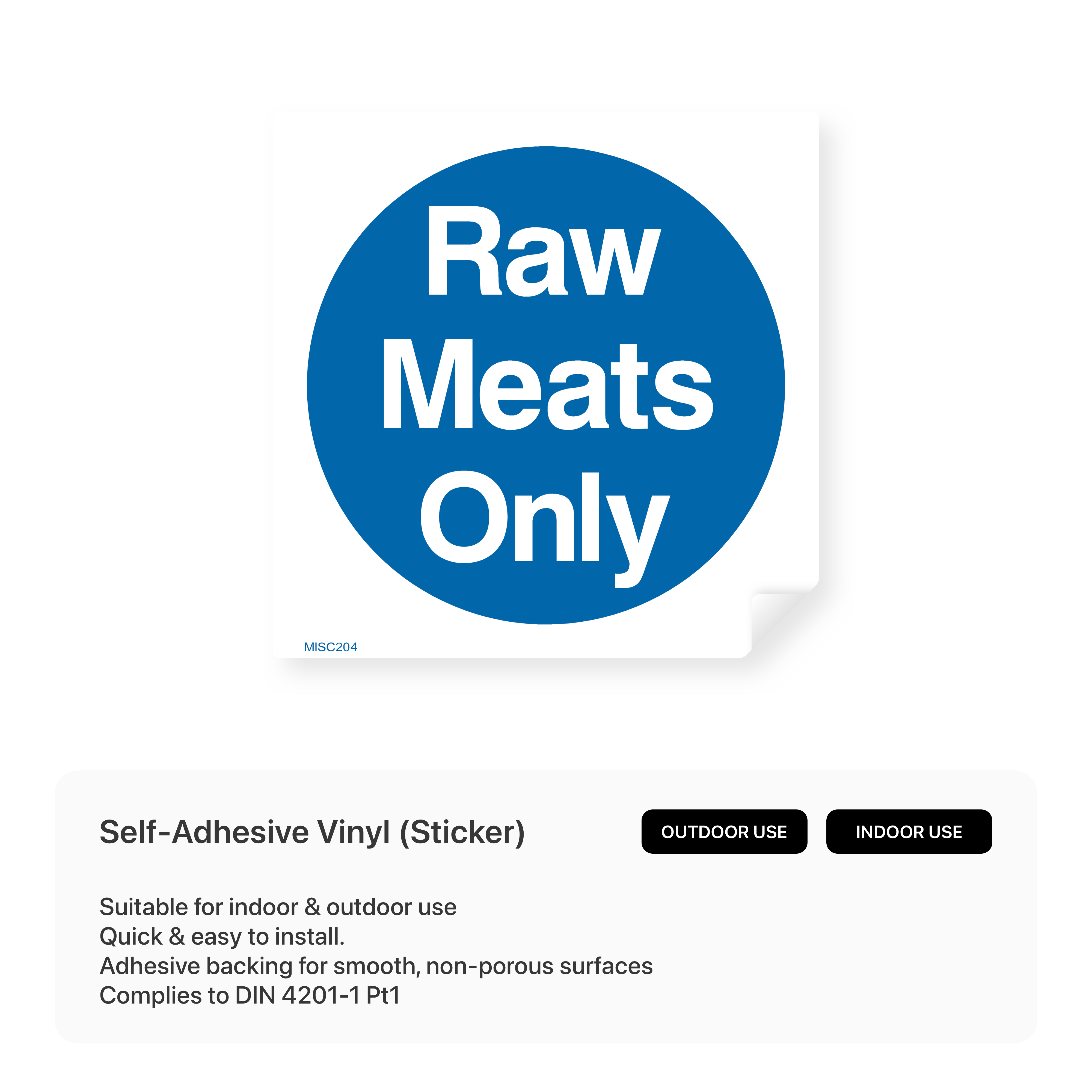 Square sign indicating "Raw Meats Only."