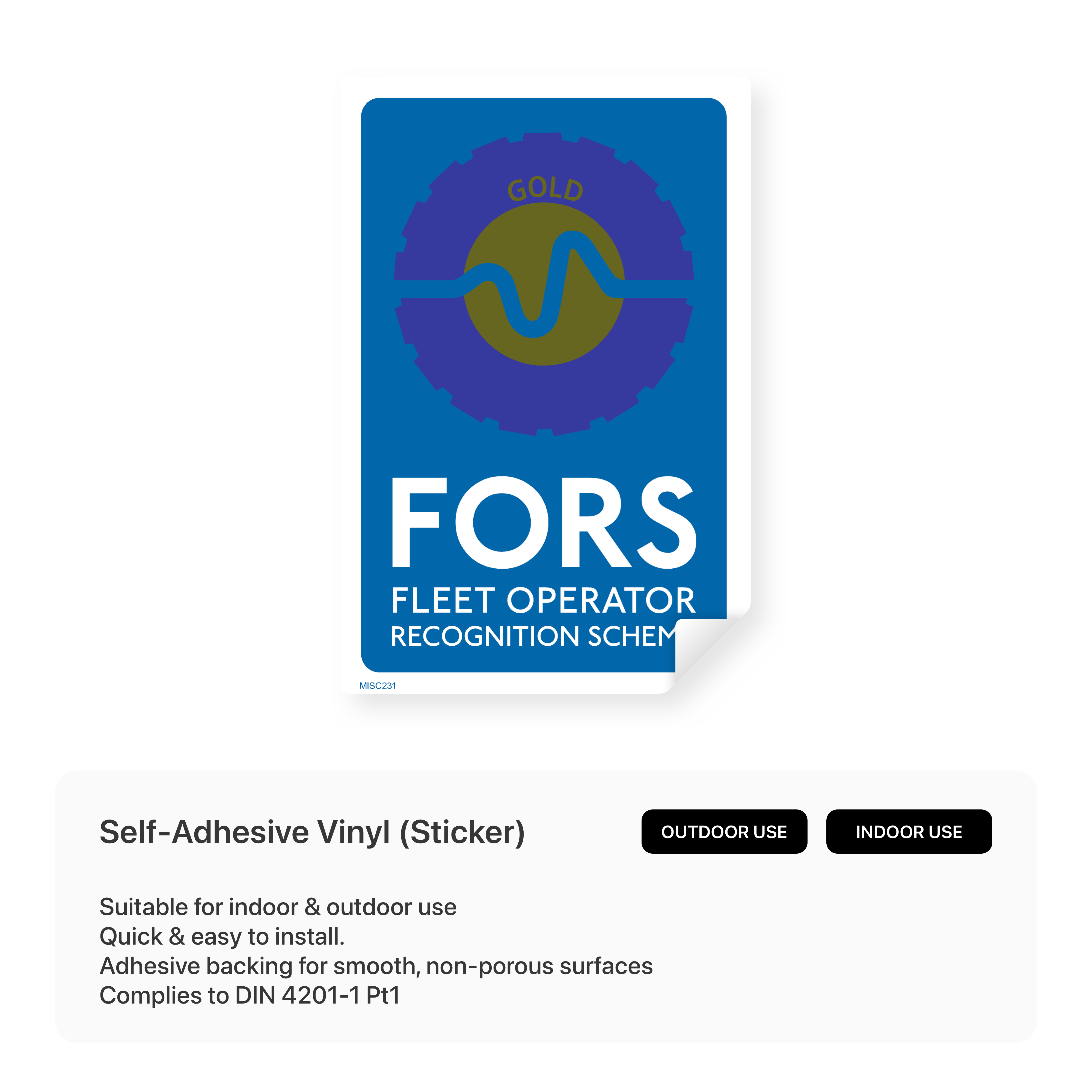 Sign indicating Gold FORS certification.