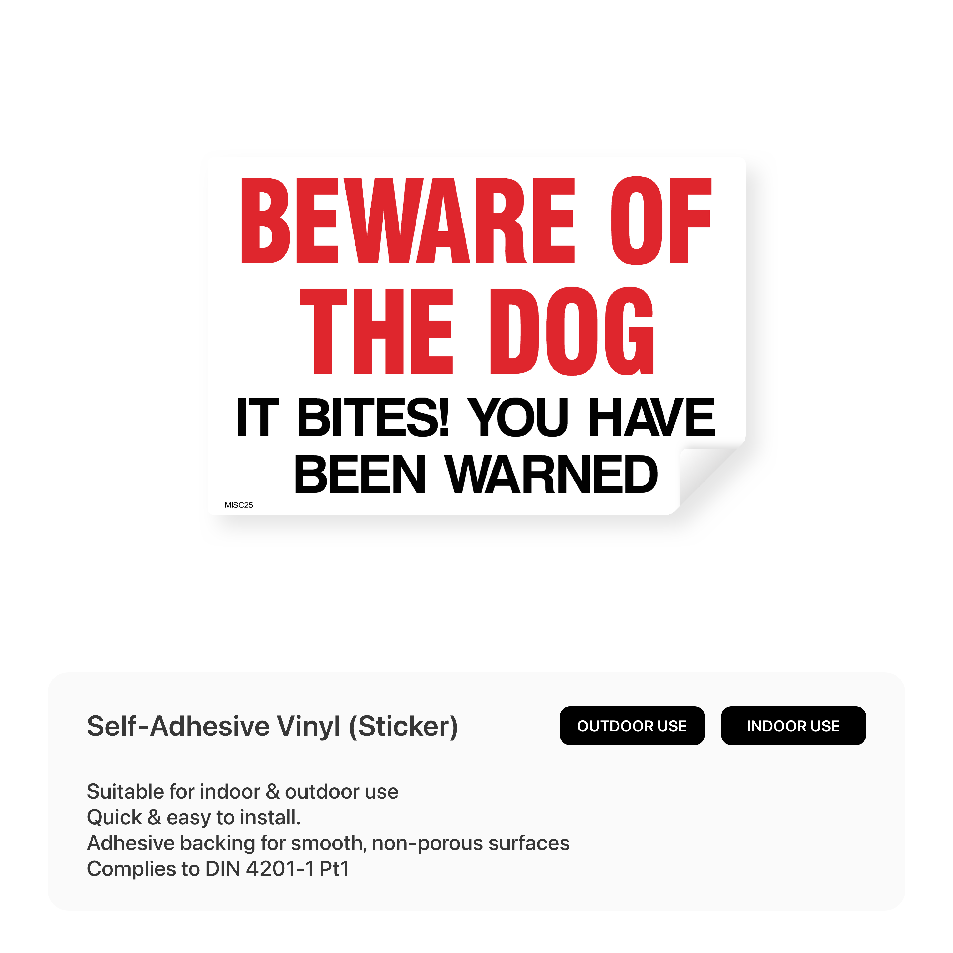 "Beware of the Dog" sign with an image of a dog baring its teeth.