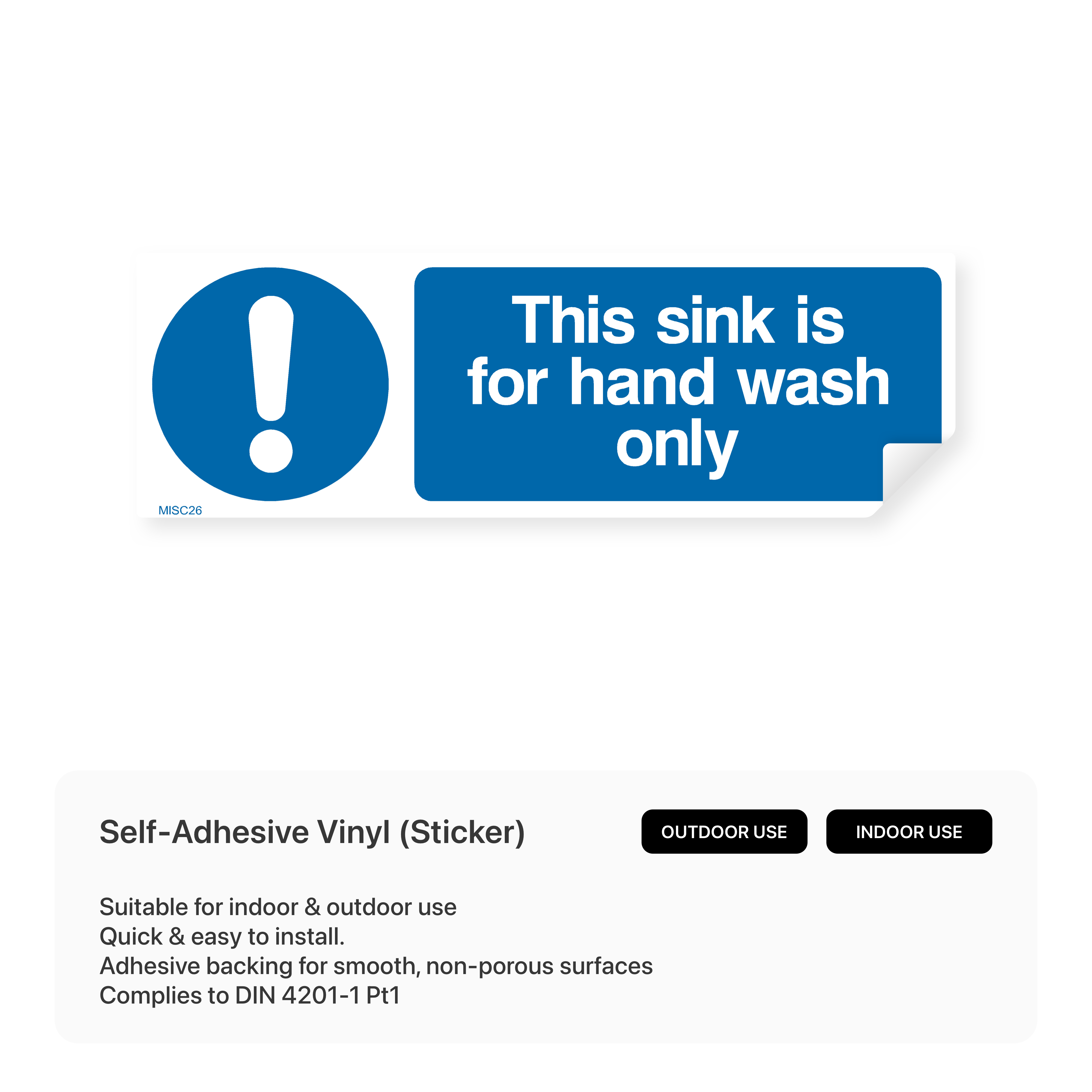 Sign stating "This sink for hand wash only".