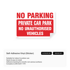 "No Parking - Private Car Park" sign in a car park.