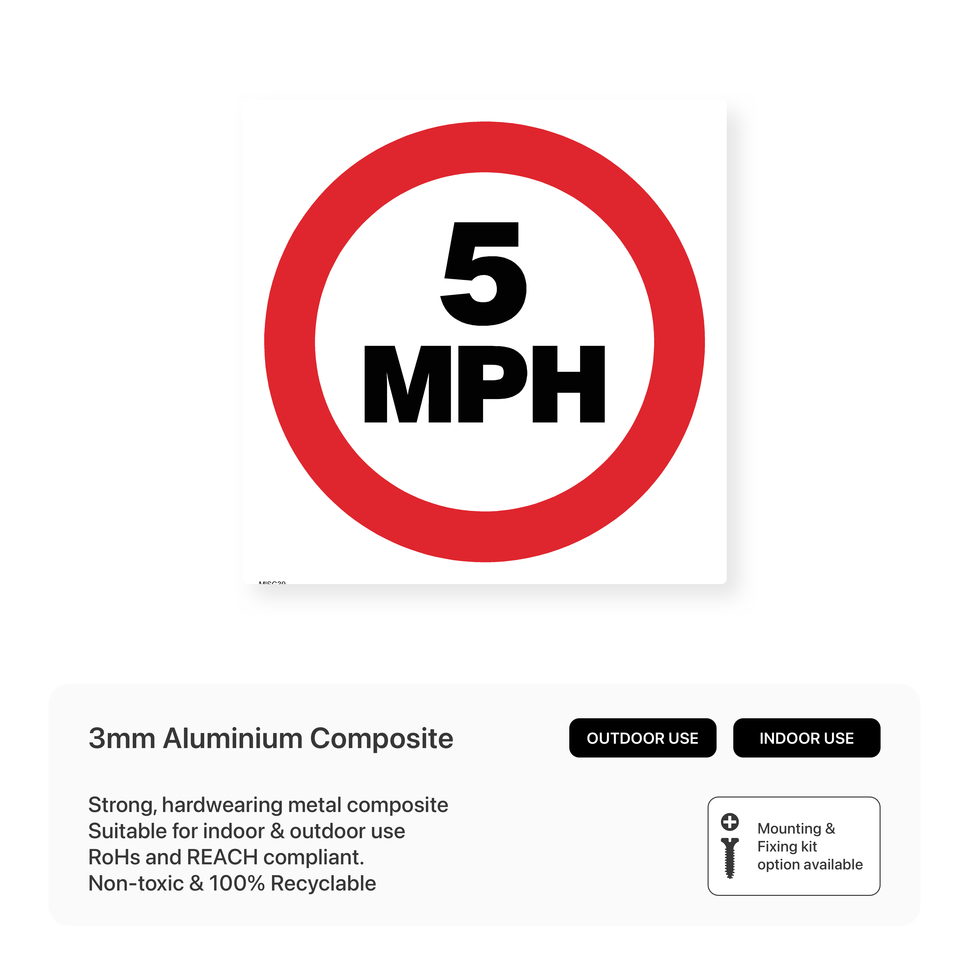 5 MPH Speed Limit Sign – Safety Signs & Stickers