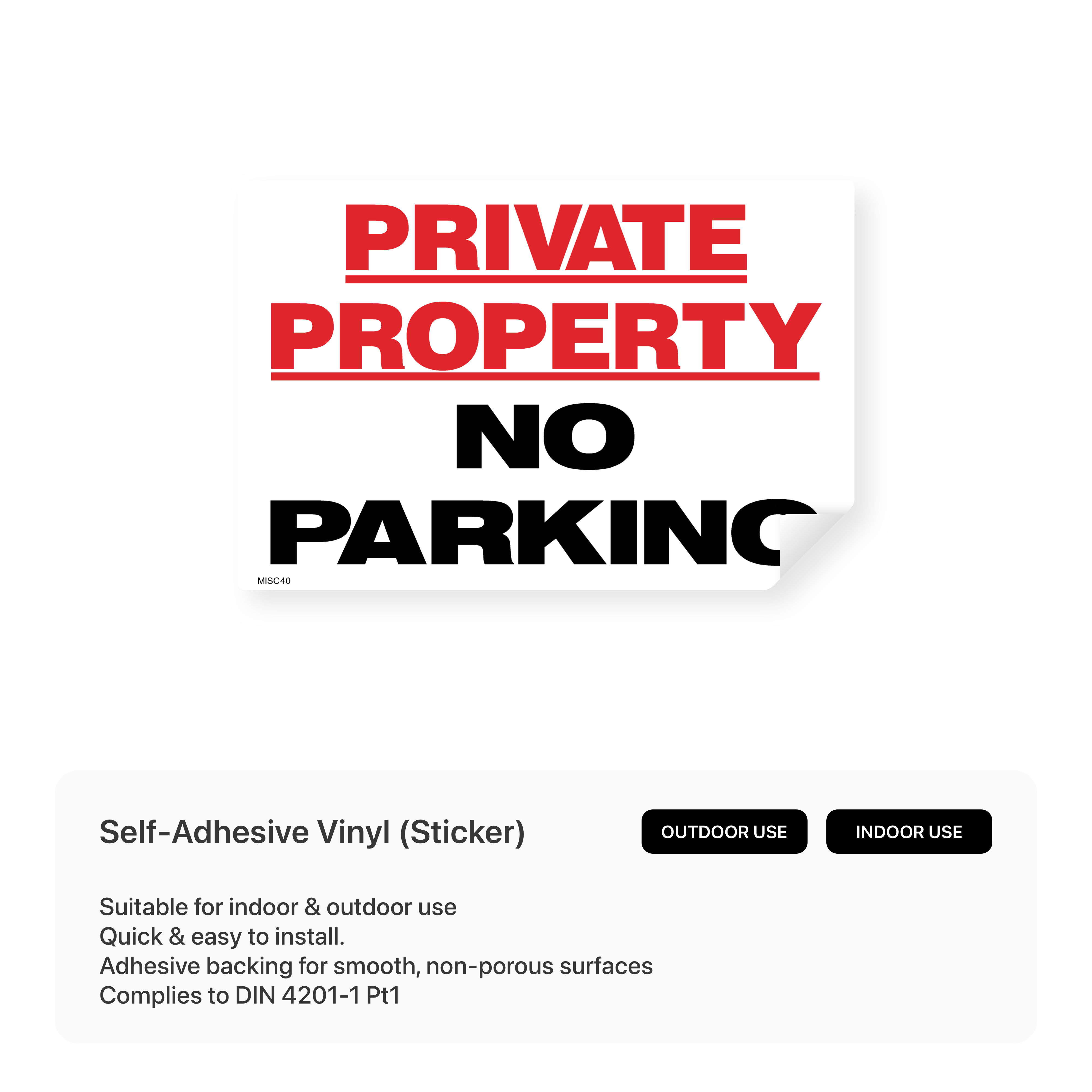 Private Property No Parking Sign – Safety Signs & Stickers